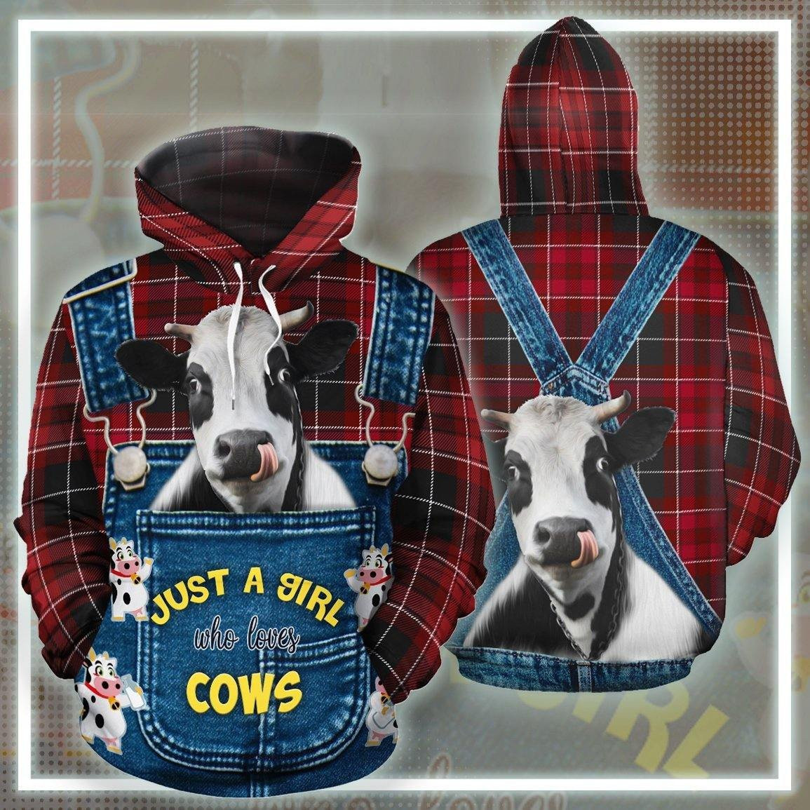 Just A Girl Who Loves Cow Hoodie