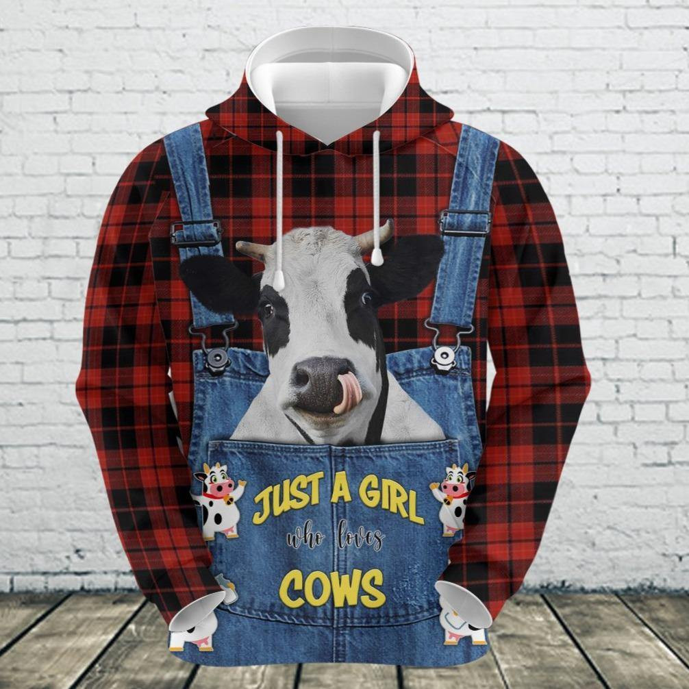 Just A Girl Who Loves Cow Hoodie
