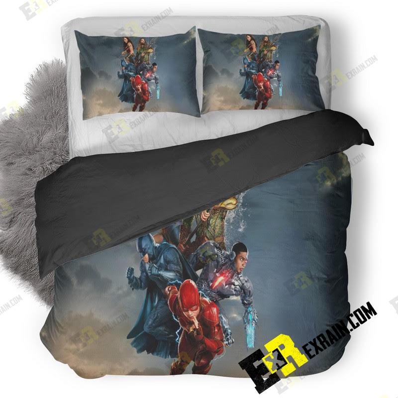 Justice League 5K 3 3D Customized Duvet Cover Bedding Set