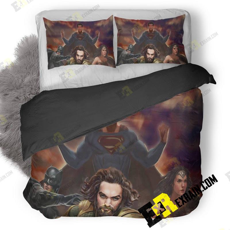 Justice League Artwork Superheroes R6 3D Customized Duvet Cover Bedding Set