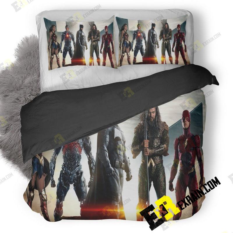 Justice League Batman Aquaman Flash Cyborg Wonder Woman New 3D Customized Duvet Cover Bedding Set