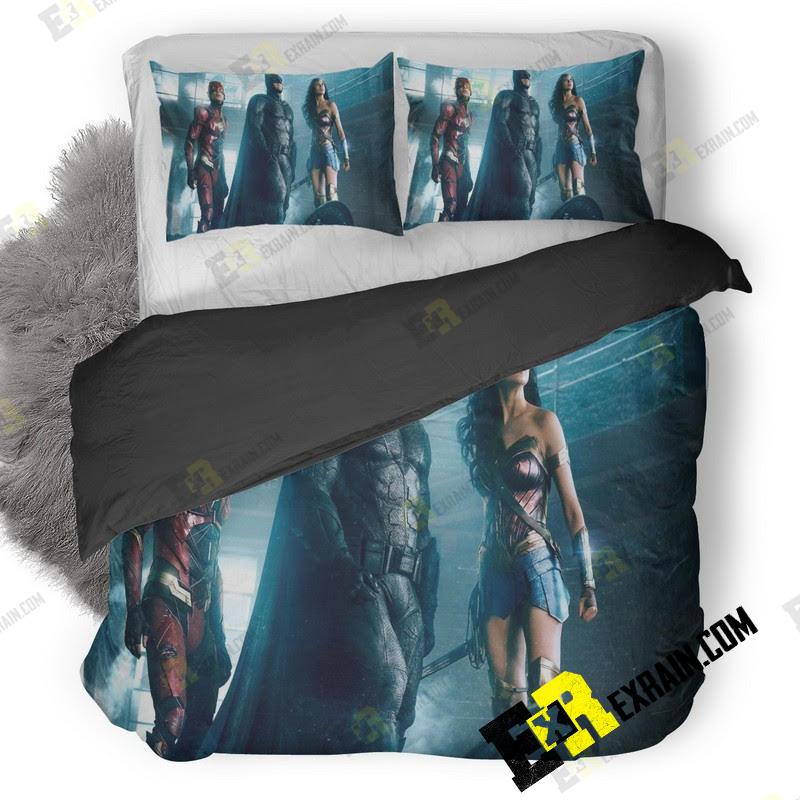 Justice League Batman Flash And Wonder Woman To 3D Customized Duvet Cover Bedding Set