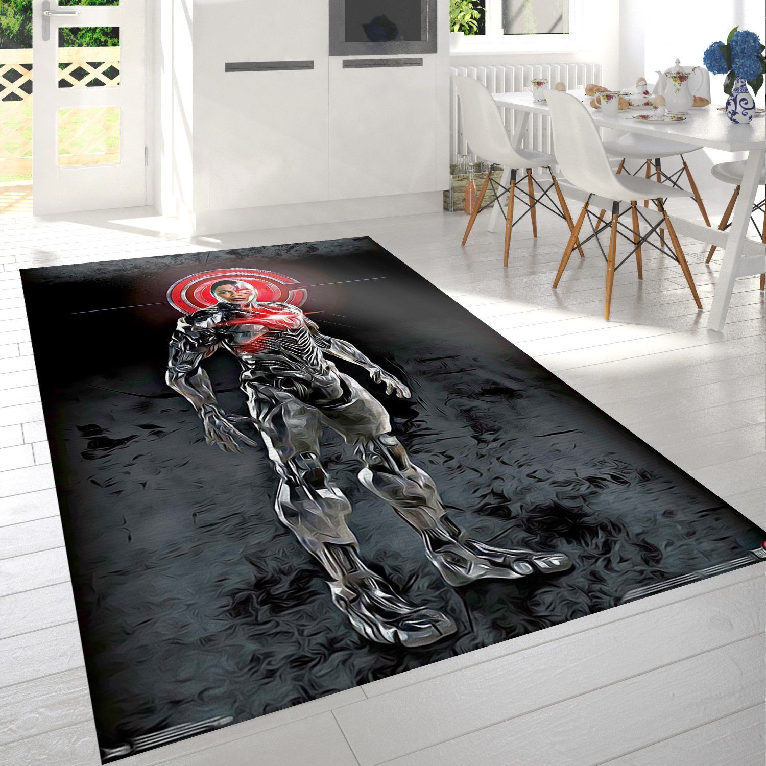 Justice League Cyborg Rectangle Rug – Custom Size And Printing