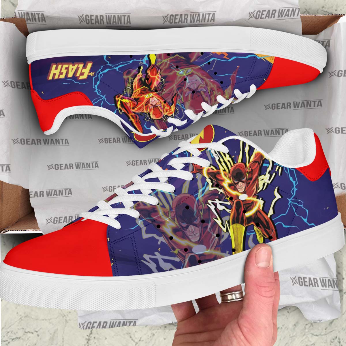 Justice League Flash Custom Skate Shoes For Fans