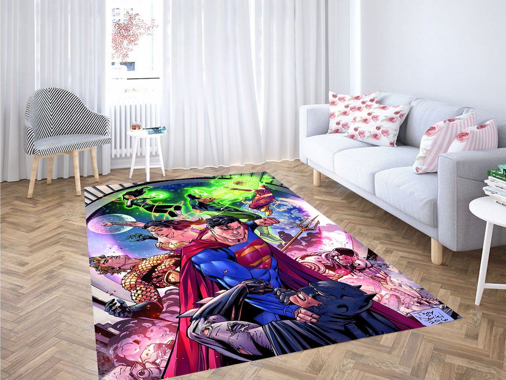 Justice League Power Character Living Room Modern Carpet Rectangle Rug
