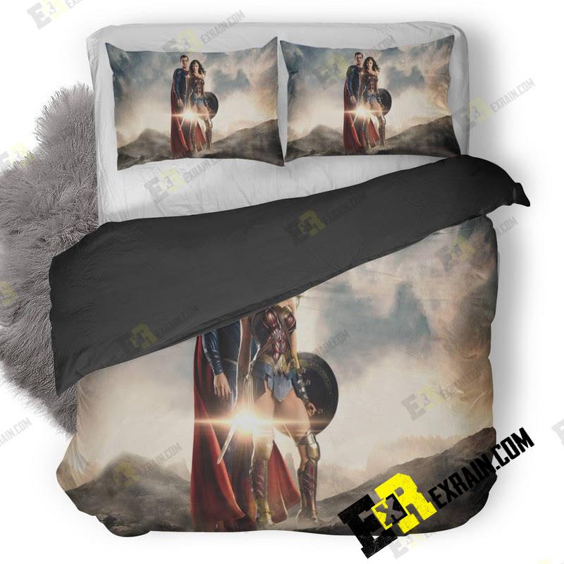 Justice League Superman Wonder Woman 3D Customized Duvet Cover Bedding Set