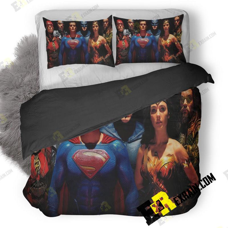 Justice League Unite The League Superheroes Up 3D Customized Duvet Cover Bedding Set