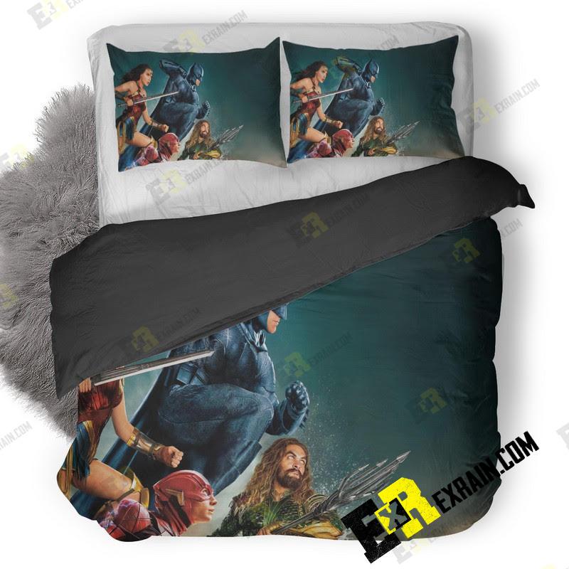 Justice League Wonder Woman Batman Aquaman Flash 3D Customized Duvet Cover Bedding Set