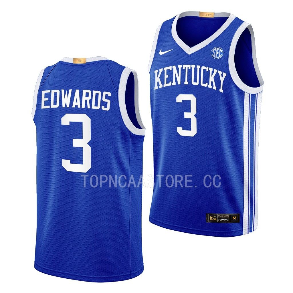 Justin Edwards Kentucky Wildcats #3 Blue Away Jersey 2023 Classc