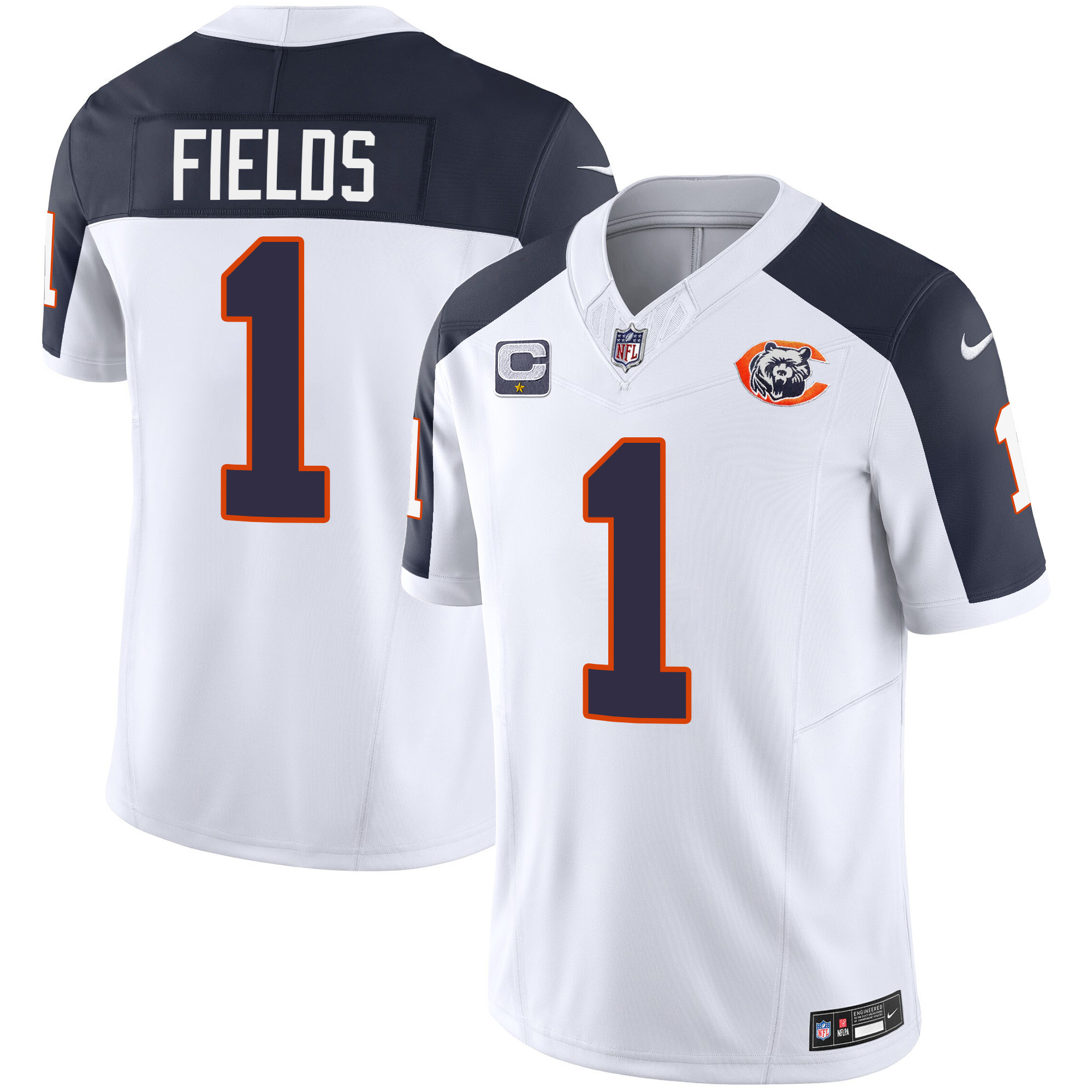 Justin Fields Men's Chicago Bears Throwback Vapor Inverted Jersey - All Stitched 