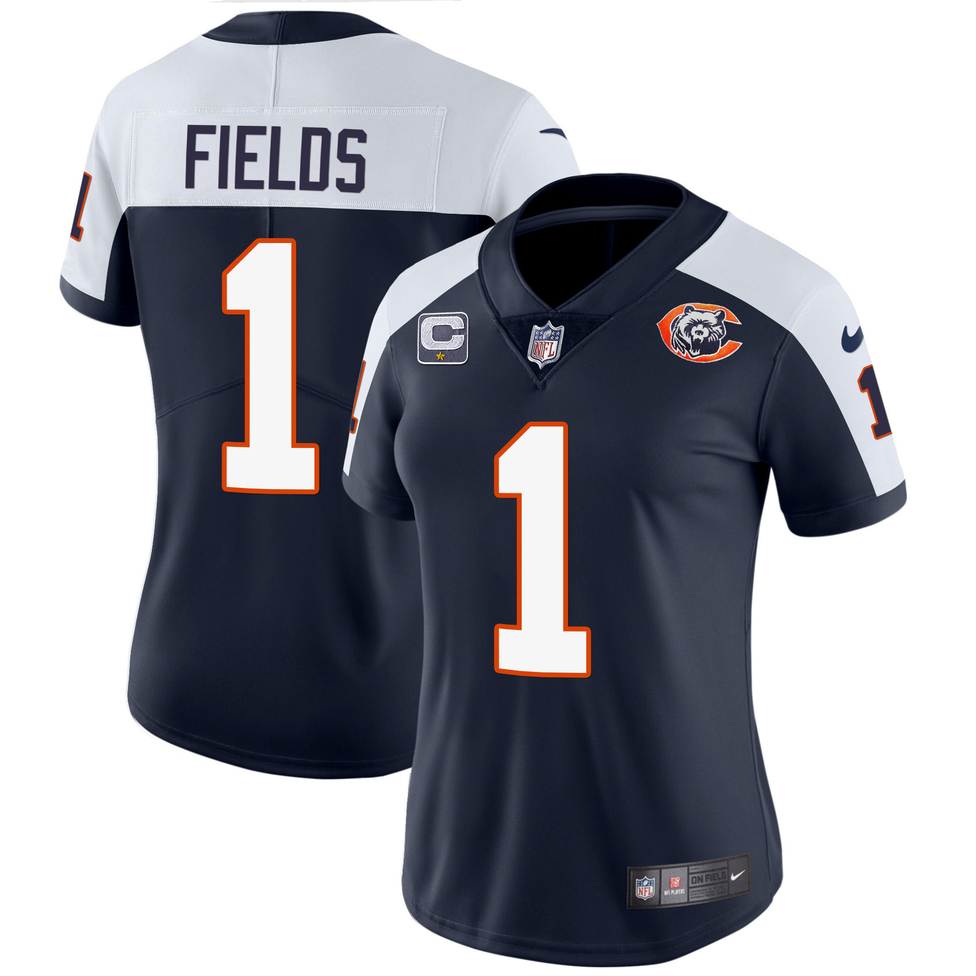 Justin Fields Women's Chicago Bears Throwback Vapor Alternate Jersey - All Stitched 