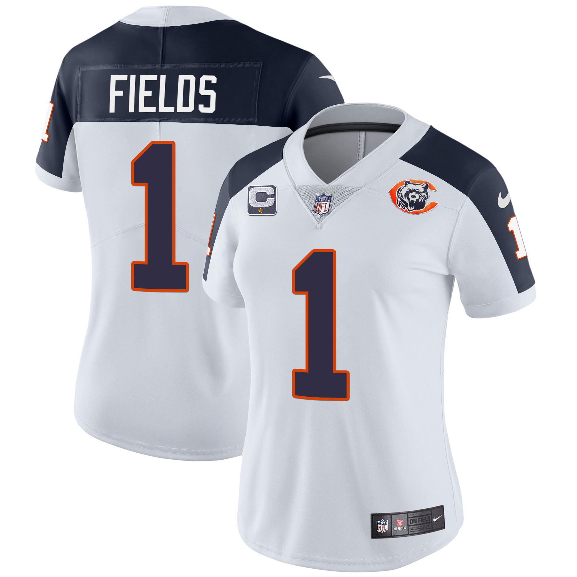 Justin Fields Women's Chicago Bears Throwback Vapor Inverted Jersey - All Stitched 
