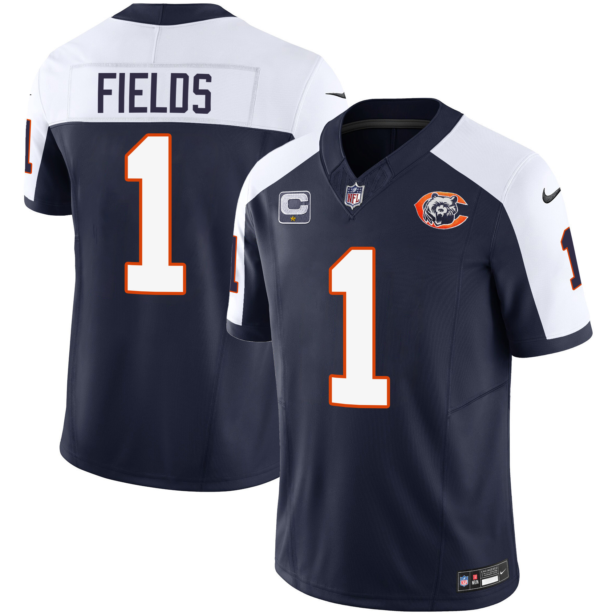Justin Fields Youth's Chicago Bears Throwback Vapor Alternate Jersey - All Stitched 