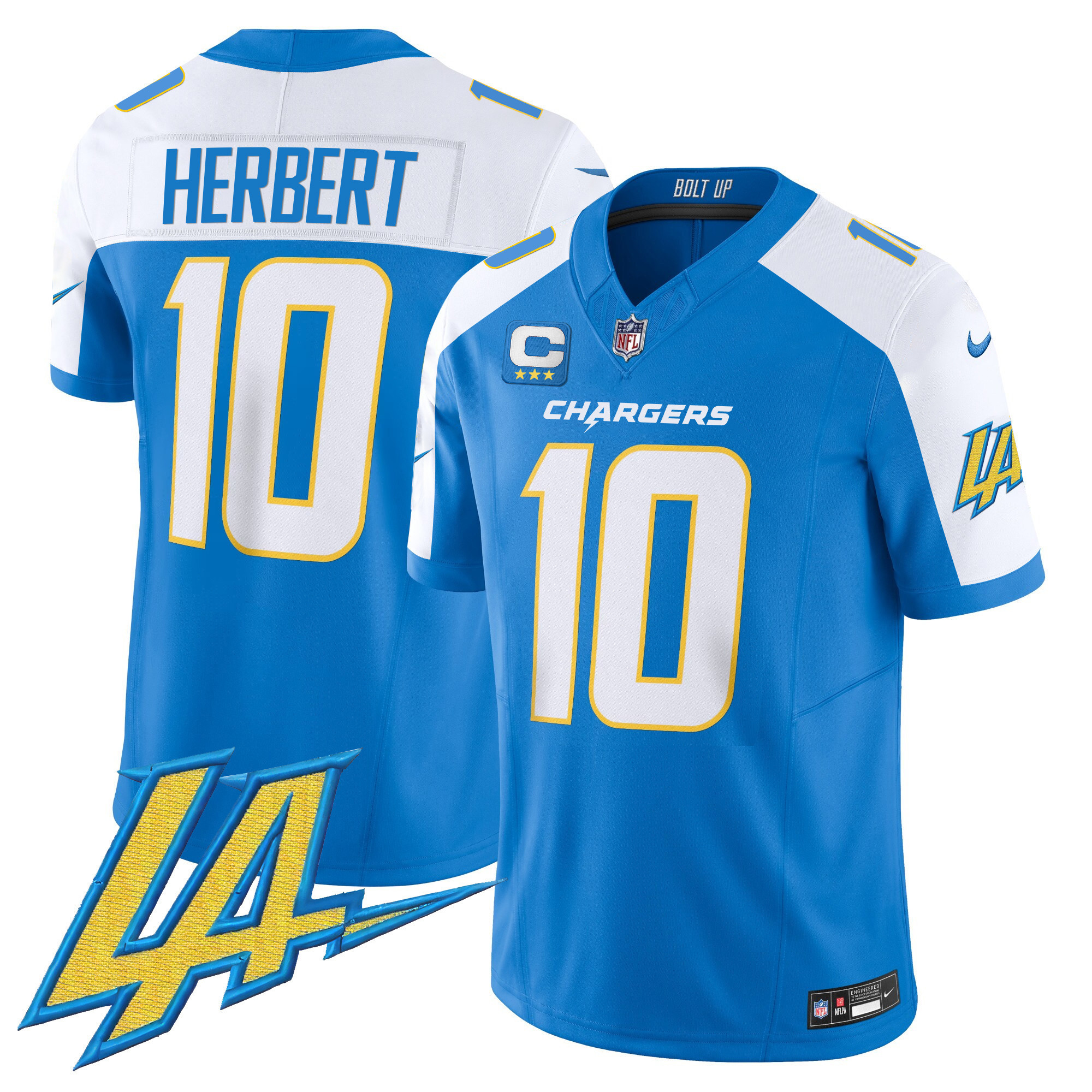 Justin Herbert Men's Los Angeles Chargers Vapor Limited V2 Blue Alternate Jersey - All Stitched