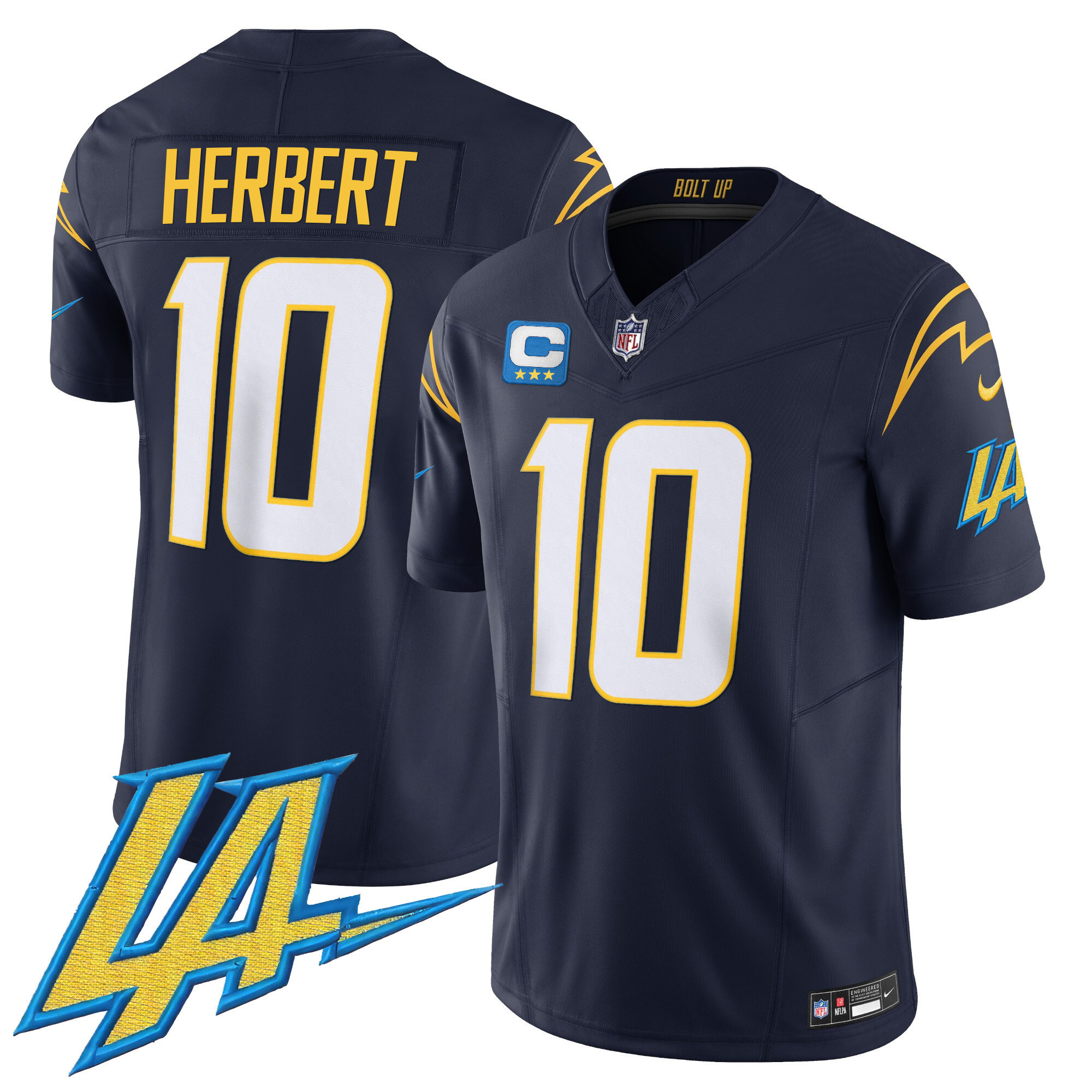 Justin Herbert Men's Los Angeles Chargers Vapor Limited V2 Navy Jersey - All Stitched