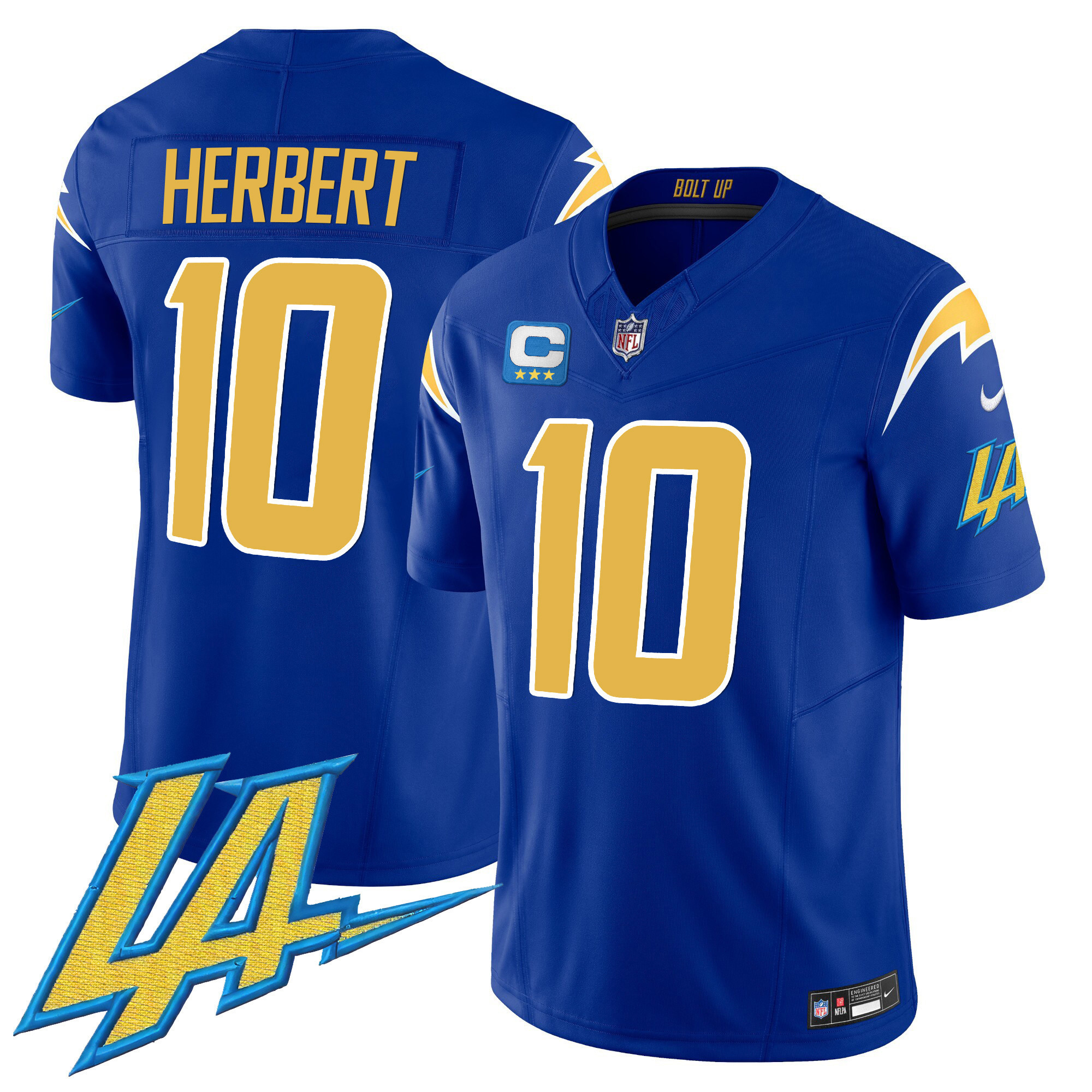 Justin Herbert Men's Los Angeles Chargers Vapor Limited V2 Royal Jersey - All Stitched