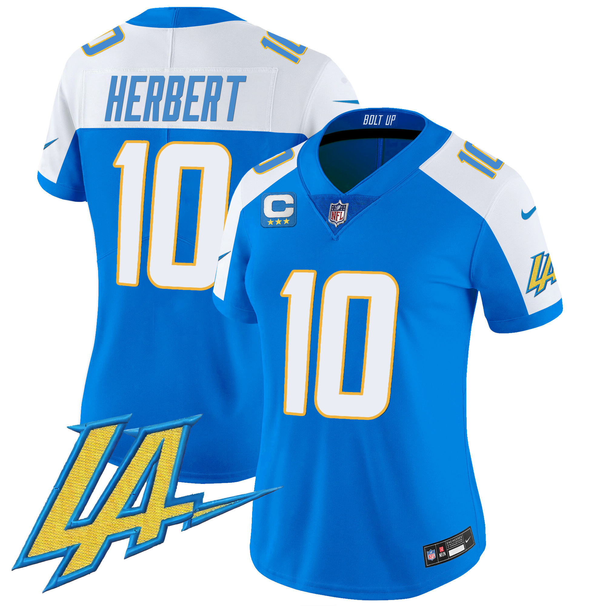 Justin Herbert Women's Los Angeles Chargers Vapor Limited V2 Blue Alternate Jersey - All Stitched