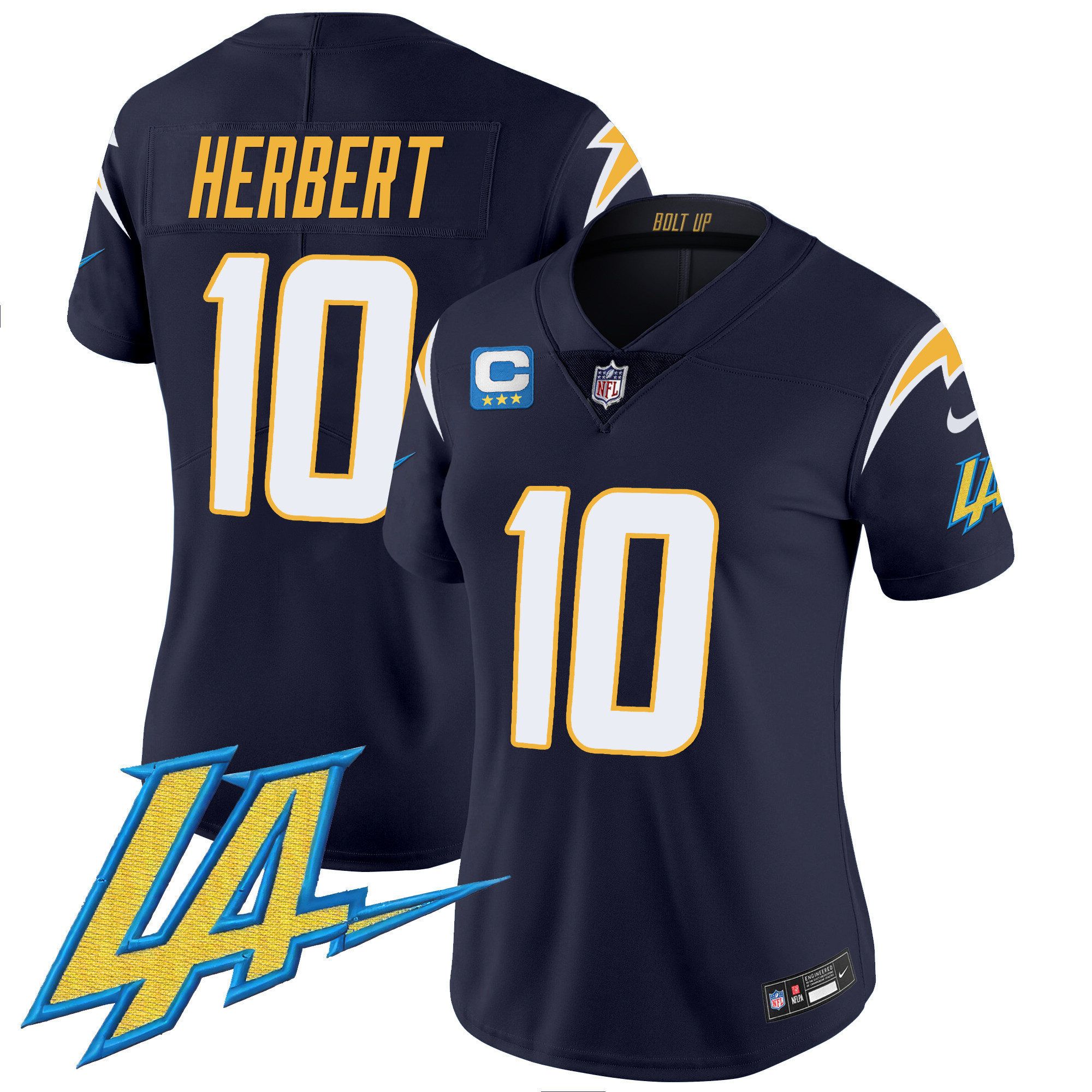 Justin Herbert Women's Los Angeles Chargers Vapor Limited V2 Navy Jersey - All Stitched