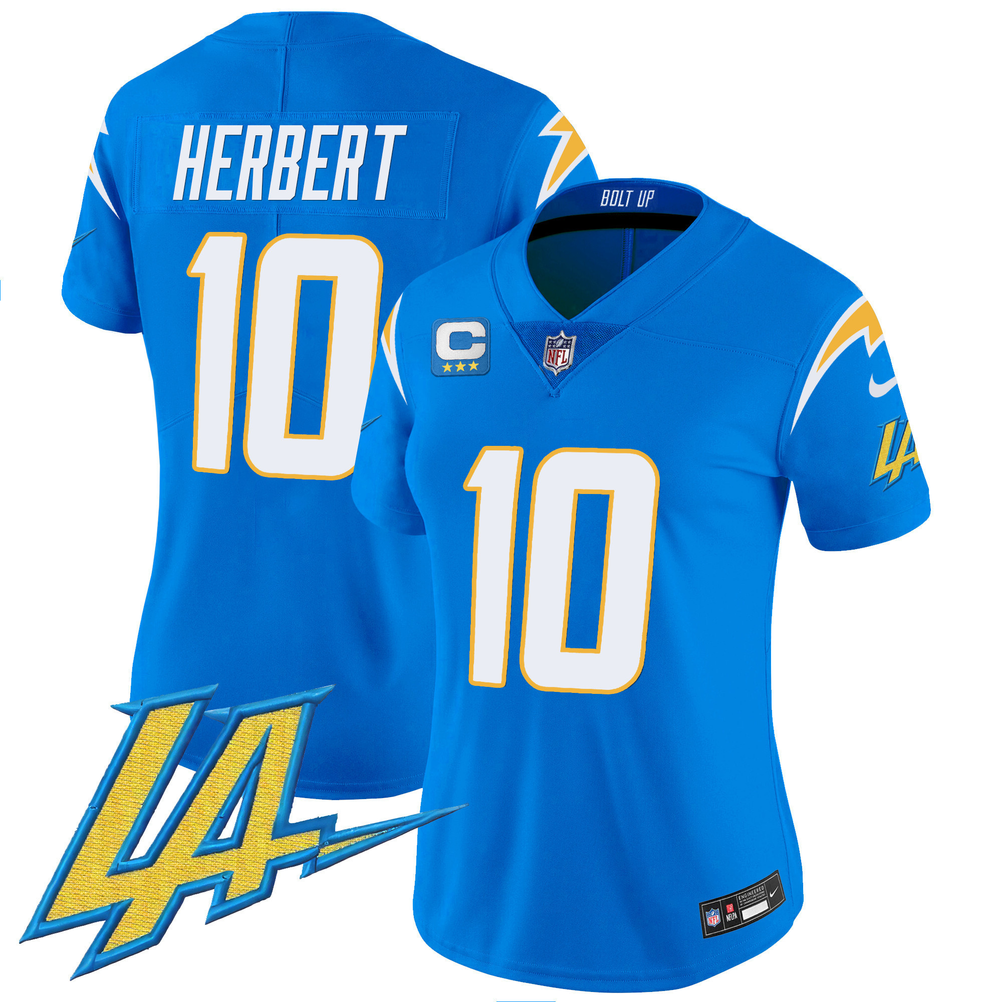 Justin Herbert Women's Los Angeles Chargers Vapor Limited V2 Powder Blue Jersey - All Stitched