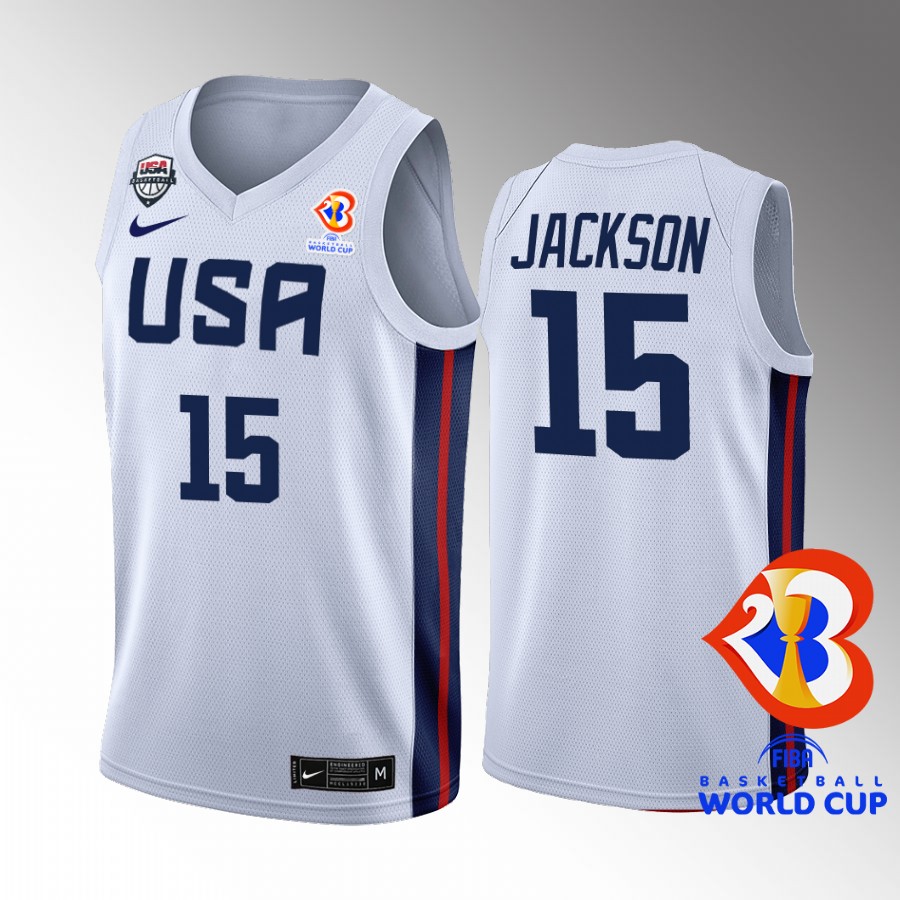 Justin Jackson #15 USA Team 2023 FIBA World Cup White Jersey Home
