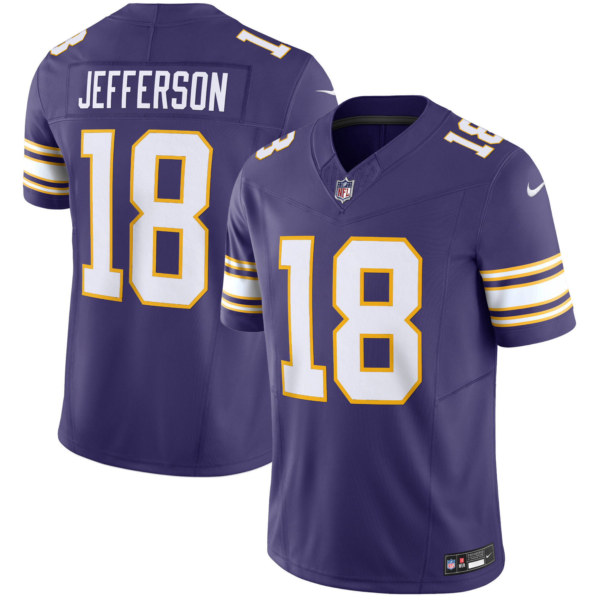 Justin Jefferson Men's Minnesota Vikings Classic Limited Purple Jersey - All Stitched