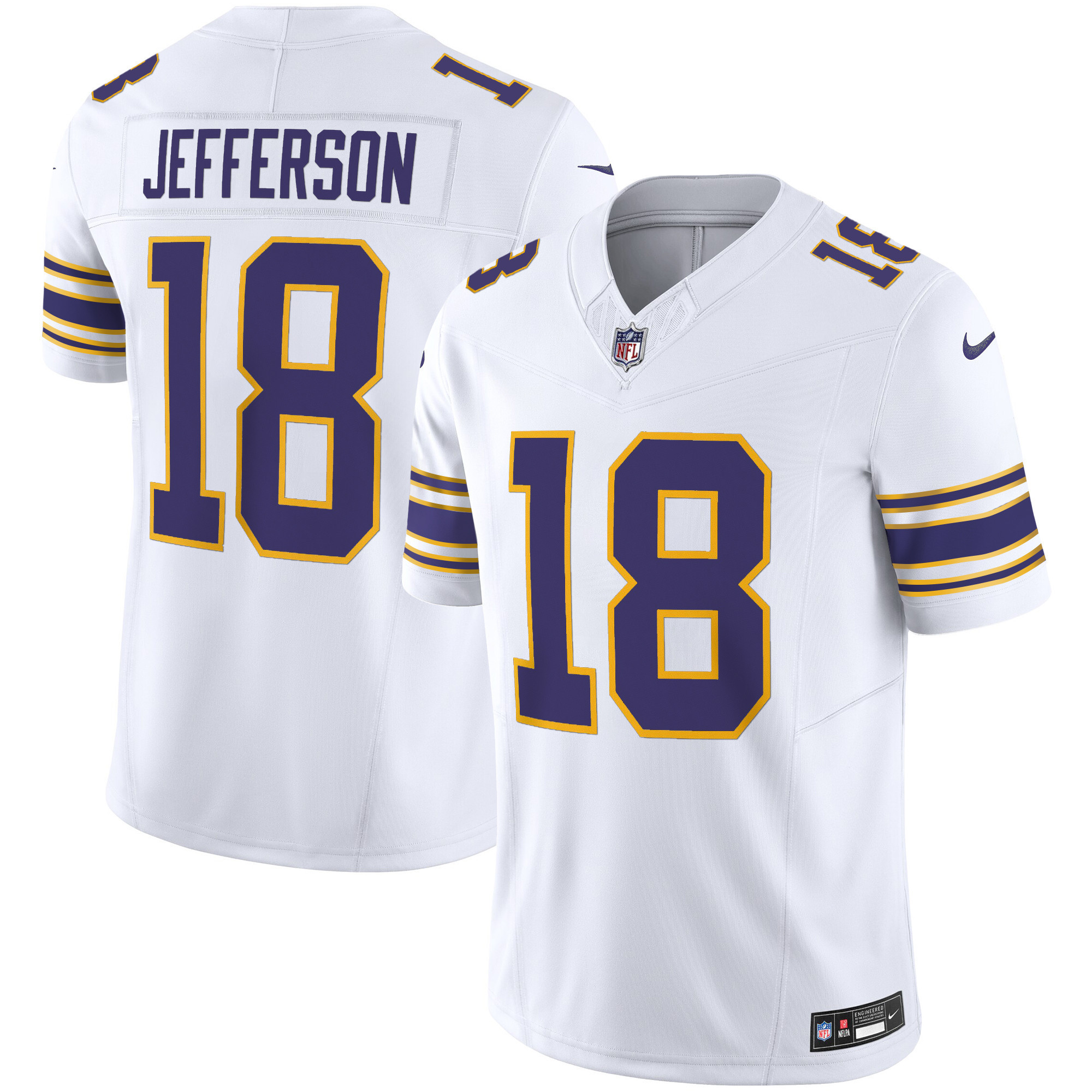 Justin Jefferson Men's Minnesota Vikings Classic Limited White Jersey - All Stitched