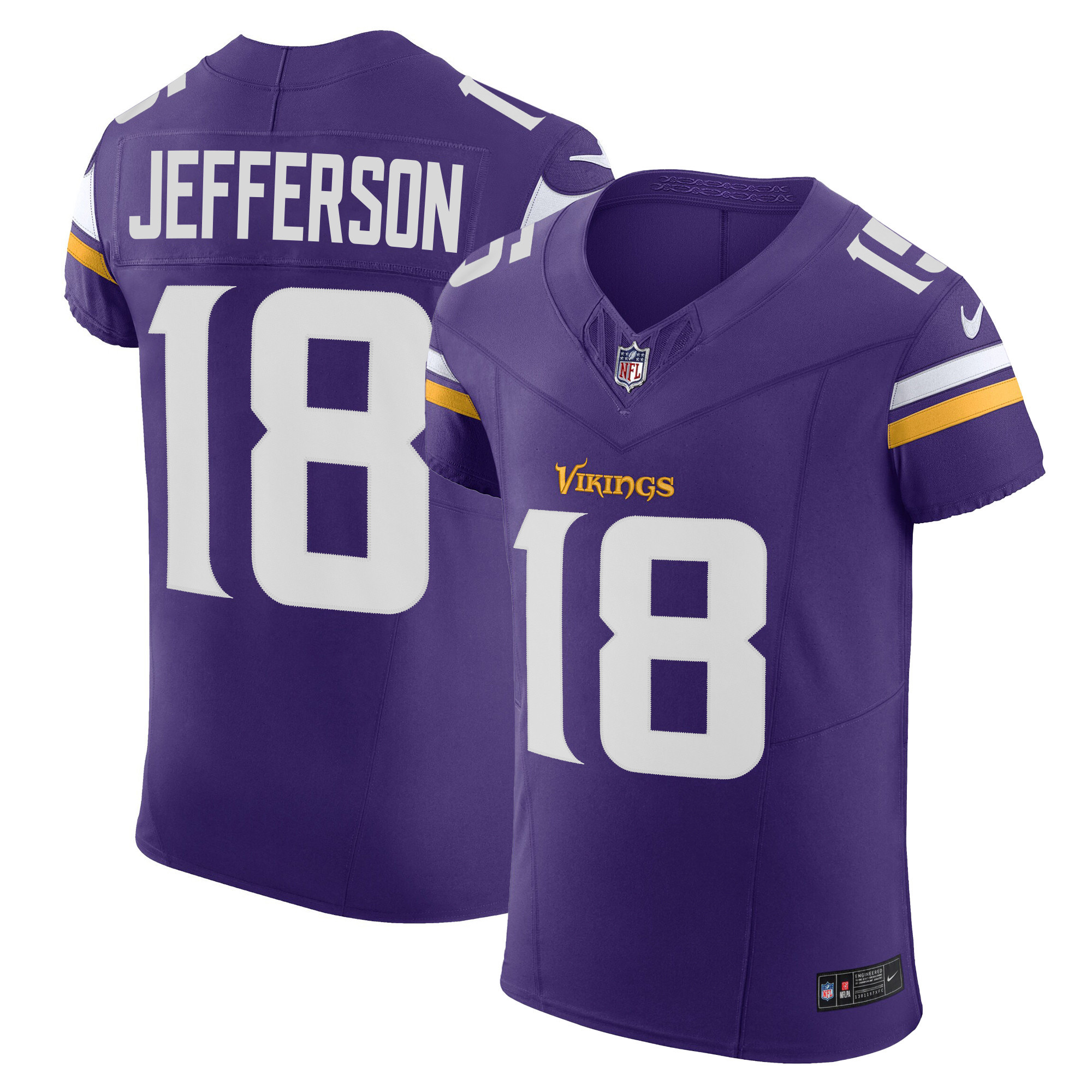 Justin Jefferson Men's Minnesota Vikings Vapor Elite Purple Jersey - All Stitched