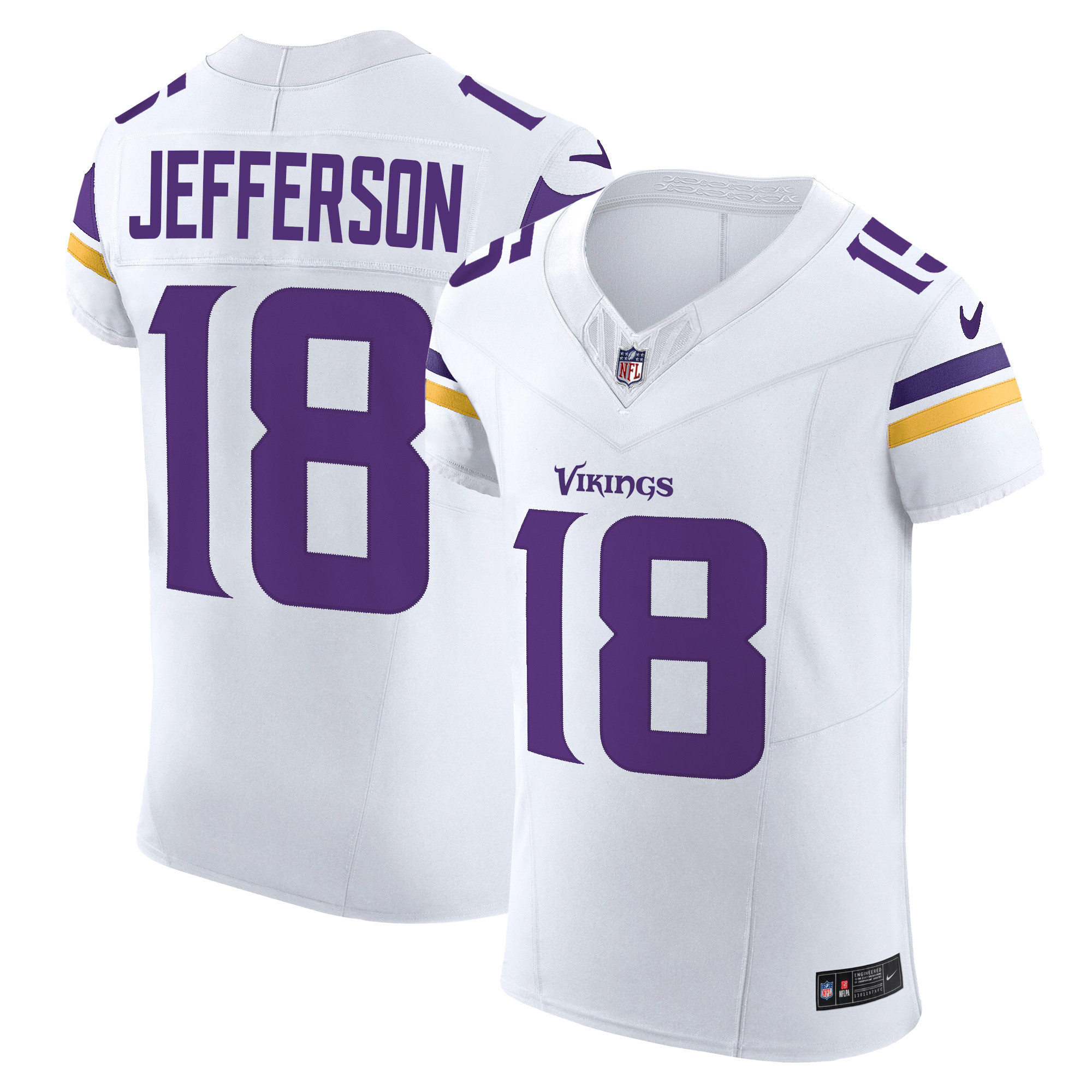 Justin Jefferson Men's Minnesota Vikings Vapor Elite White Jersey - All Stitched