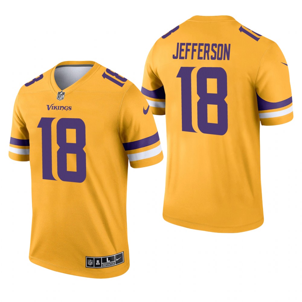 Justin Jefferson Minnesota Vikings Gold Jersey Inverted Legend - Men's
