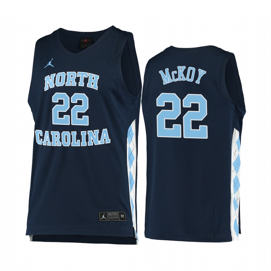 Justin McKoy North Carolina Tar Heels Navy Jersey 2022 College Alternate