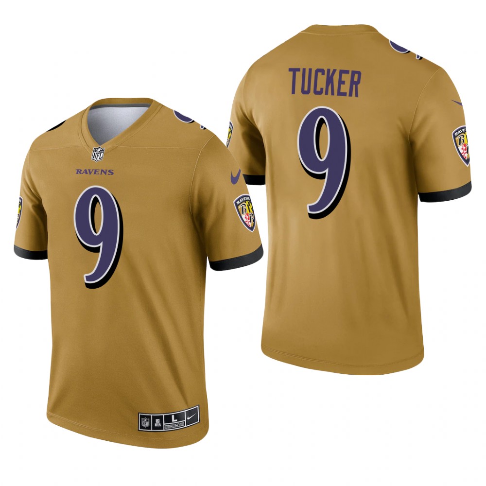 Justin Tucker Baltimore Ravens Gold Jersey Inverted Legend - Men's