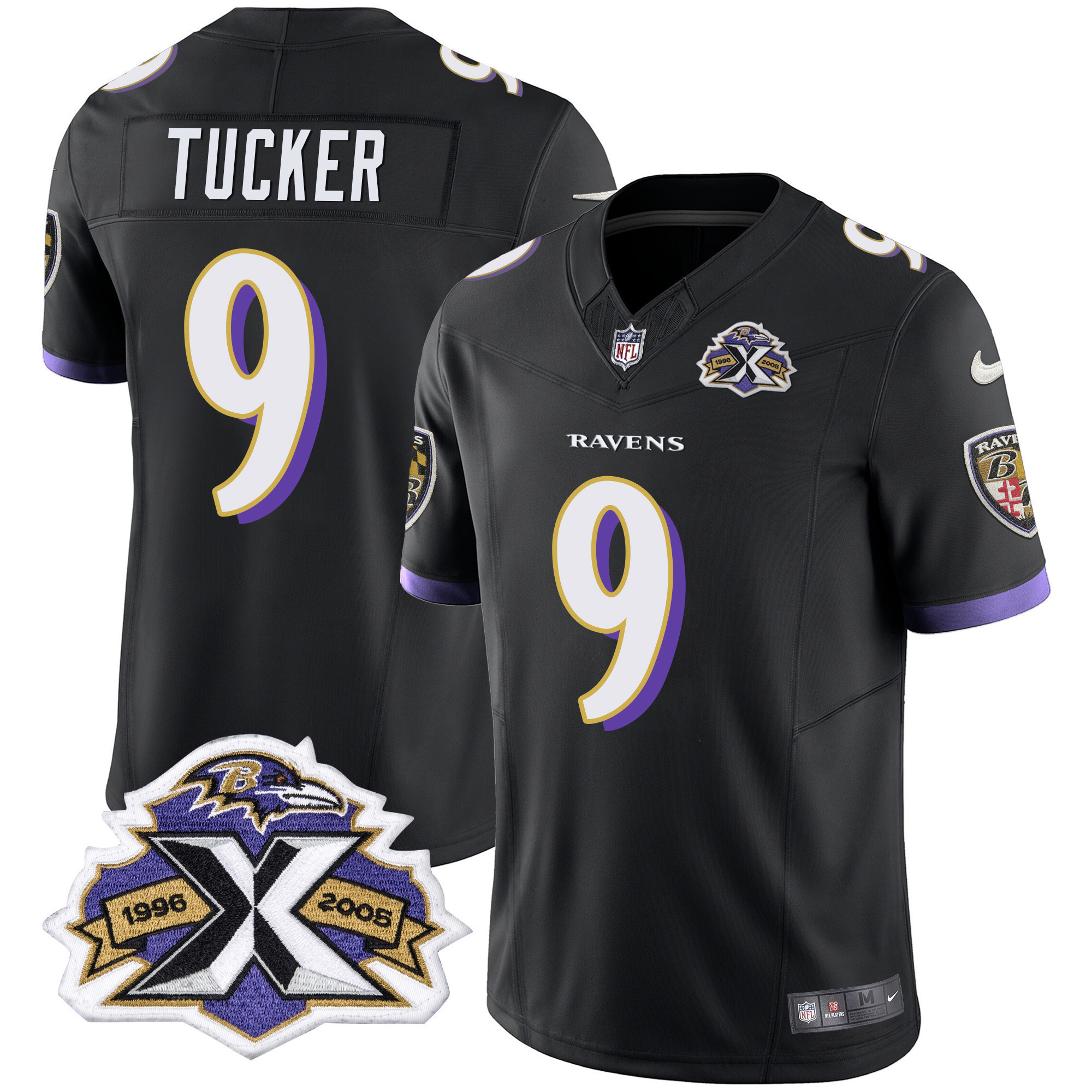 Justin Tucker Men's Baltimore Ravens 2005 Throwback Black Vapor Limited Black Jersey All Stitched