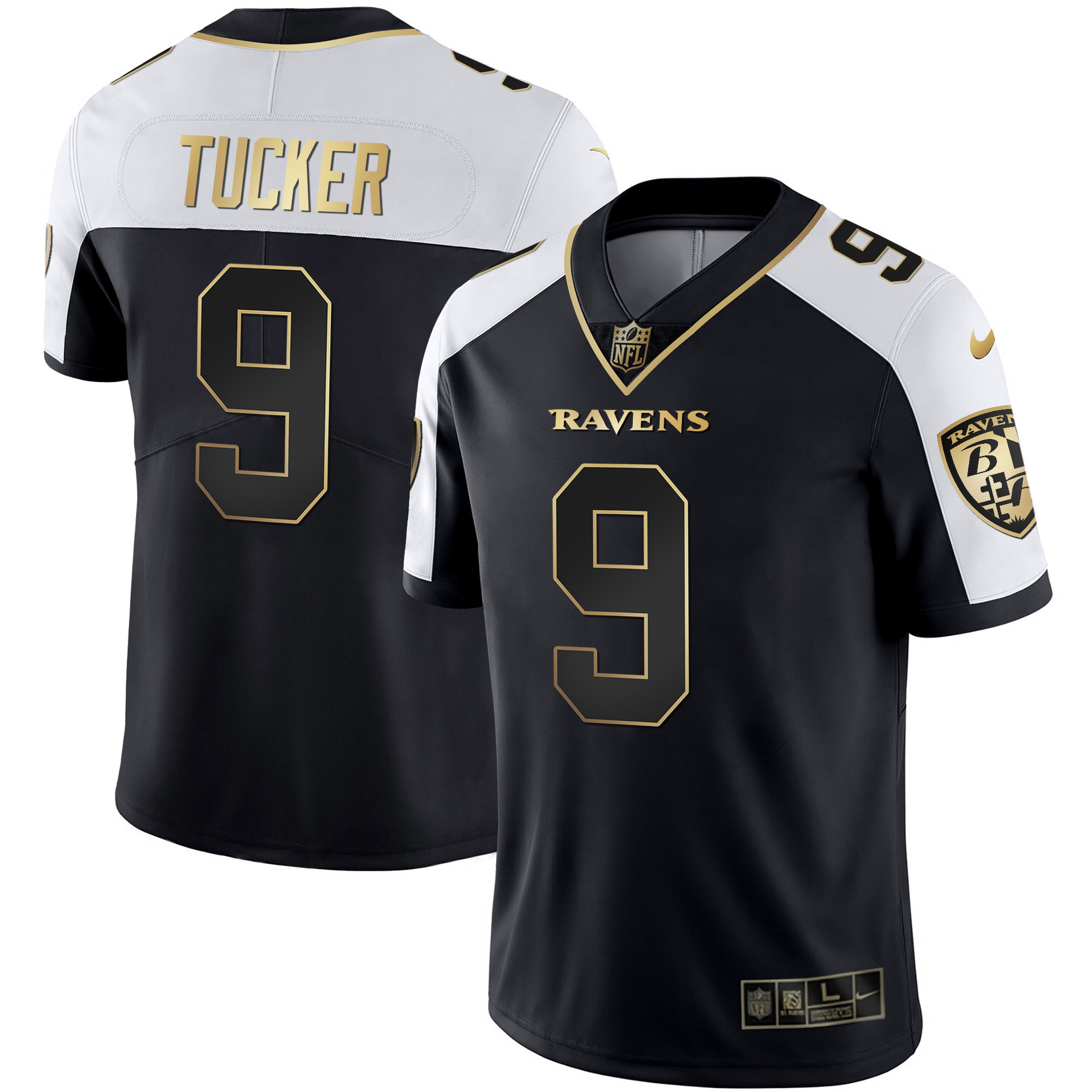 Justin Tucker Men's Baltimore Ravens Gold Vapor Alternate Jersey All Stitched
