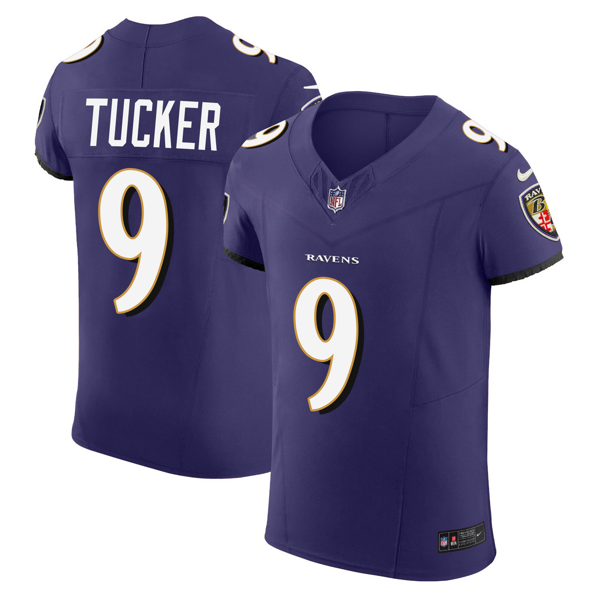 Justin Tucker Men's Baltimore Ravens Vapor Elite Purple Jersey All Stitched