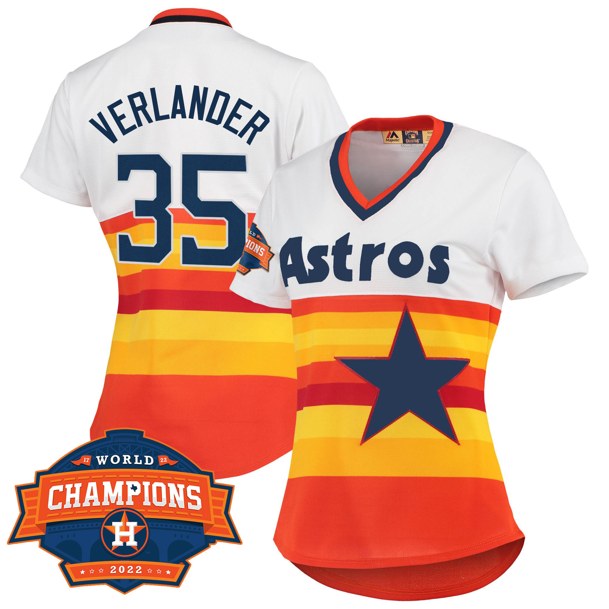 Justin Verlander Houston Astros 2022 Champions Limited White Home Cooperstown Collection Player Jersey - All Stitched
