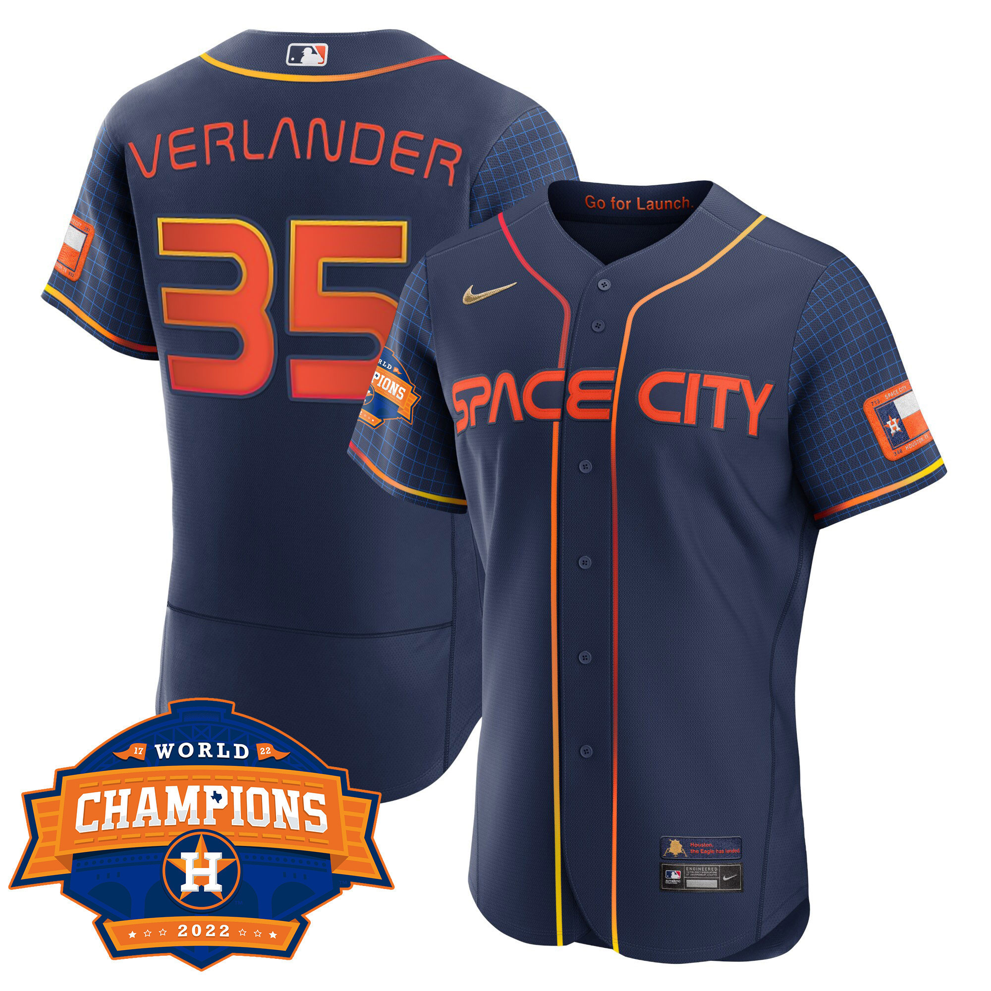 Justin Verlander Men's Houston Astros 2022 Champions Limited Flex Space City Jersey - All Stitched