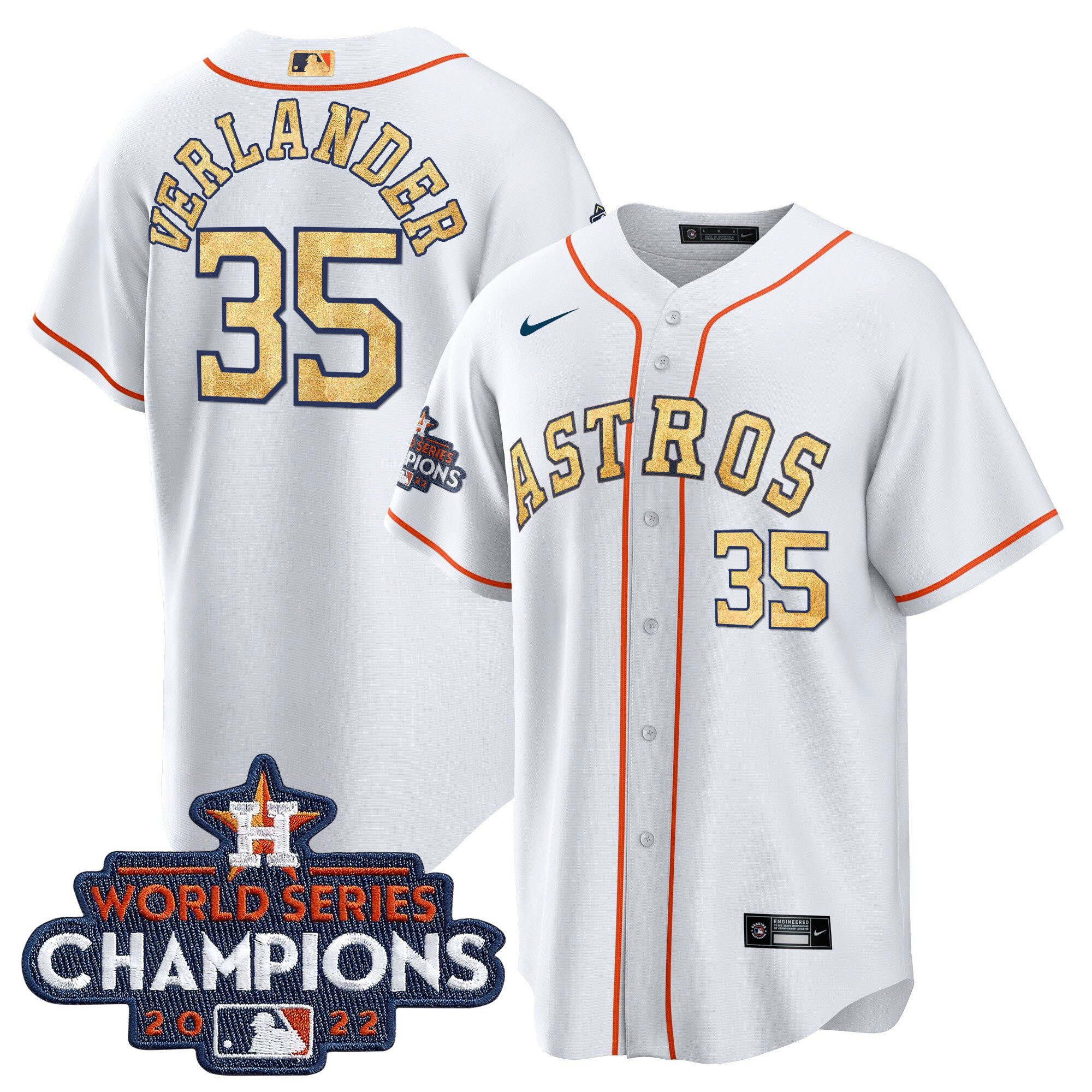 Justin Verlander Men's Houston Astros 2022 World Series Champions Color Rush Cool White Jersey - All Stitched