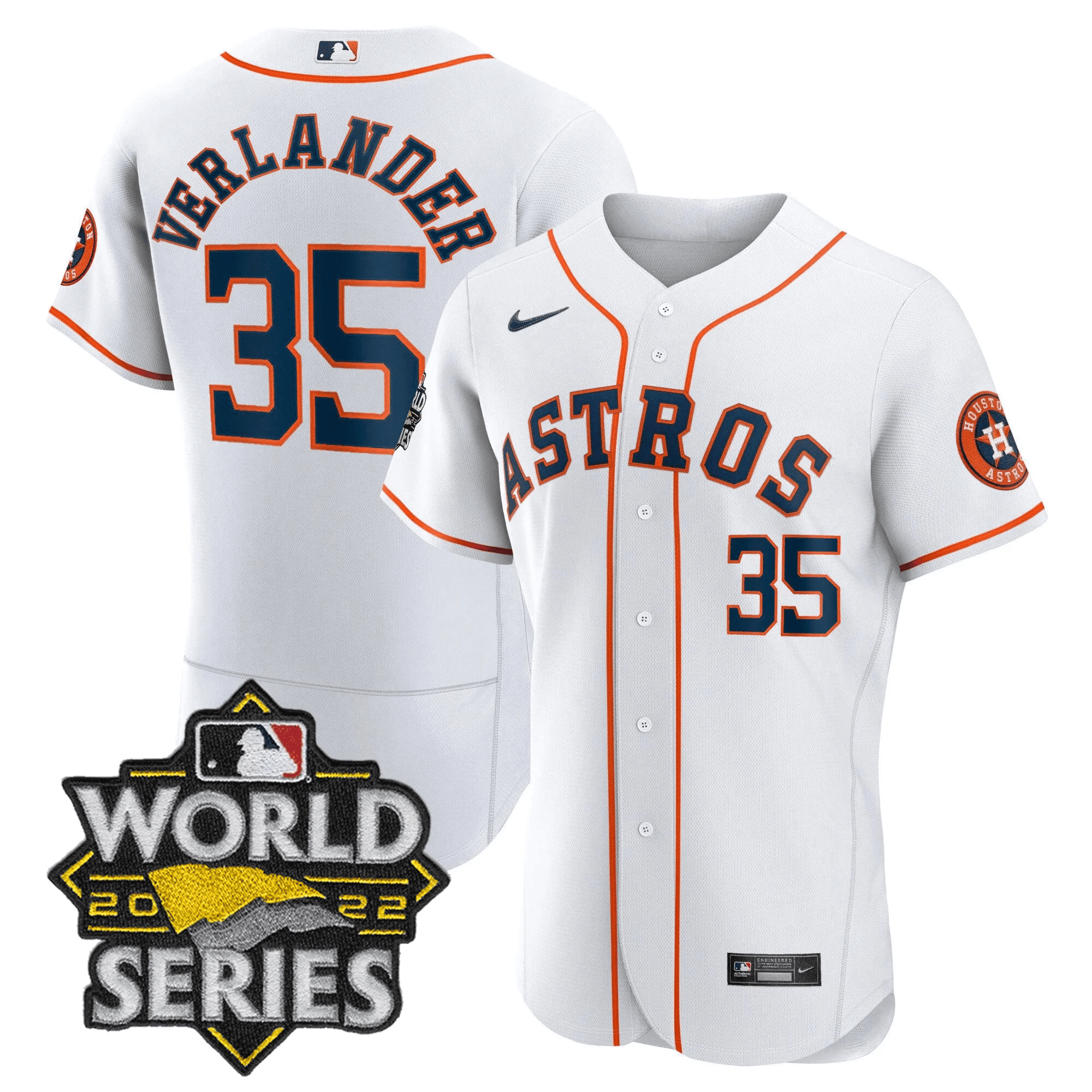Justin Verlander Men's Houston Astros 2022 World Series Player Flex Home Jersey - All Stitched