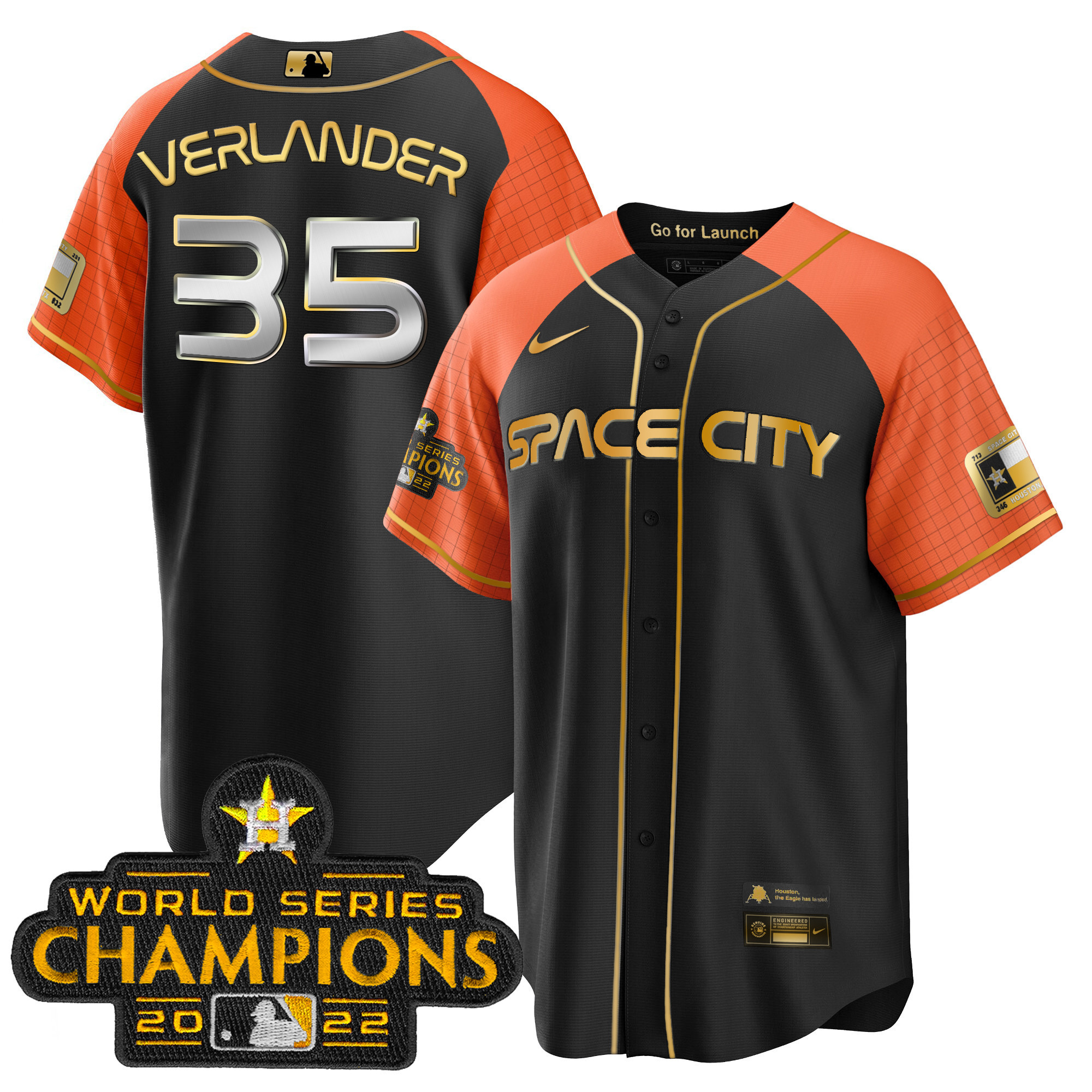 Justin Verlander Men's Houston Astros 2023 Space City Champions Cool Alternate Jersey - All Stitched