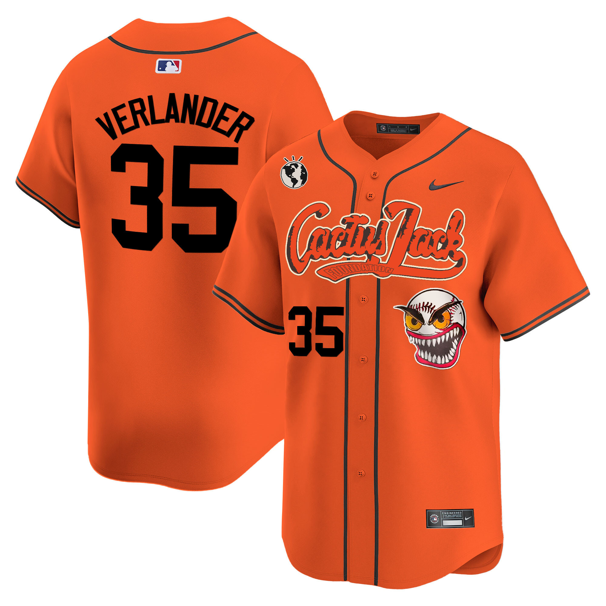Justin Verlander Men's Houston Astros Cactus Jack Vapor Premier Limited Orange Jersey - All Stitched