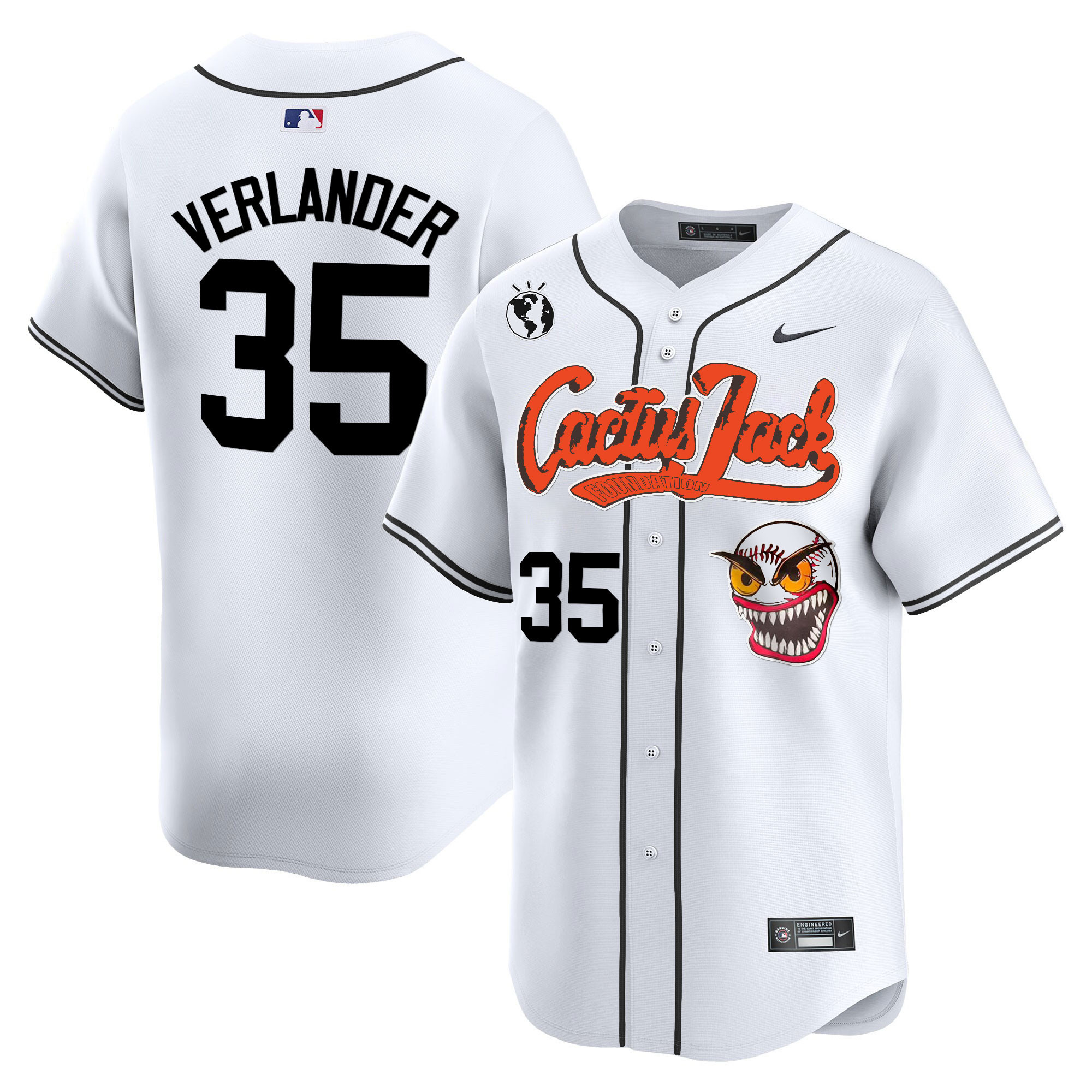 Justin Verlander Men's Houston Astros Cactus Jack Vapor Premier Limited White Jersey - All Stitched