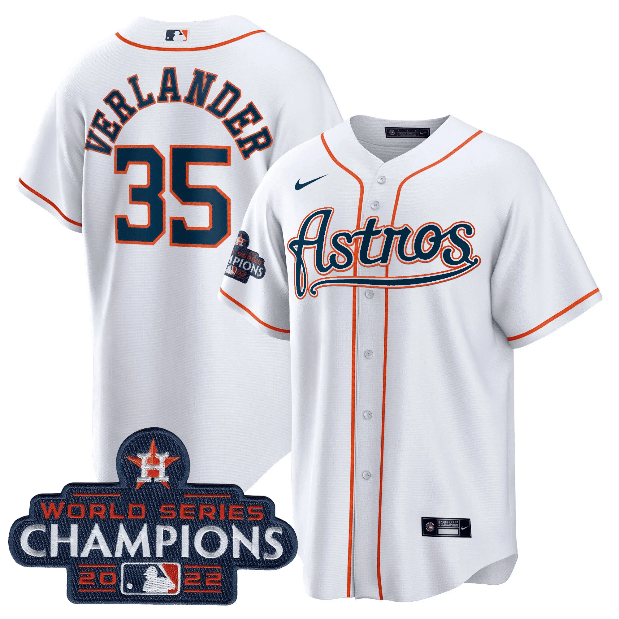 Justin Verlander Men's Houston Astros Champions & Throwback Patch Gold V2 Cool Home Jersey - All Stitched