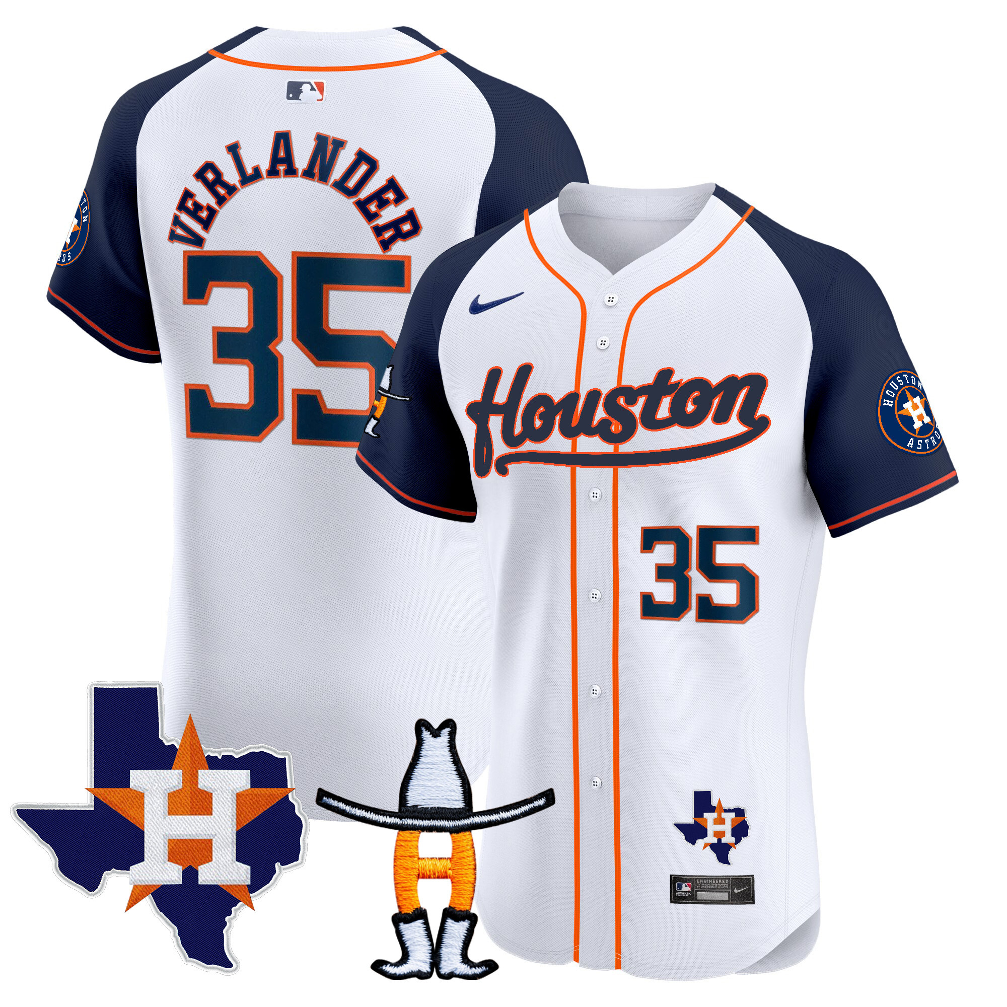Justin Verlander Men's Houston Astros Houston Rodeo Patch Vapor Premier Elite Alternate Jersey - All Stitched