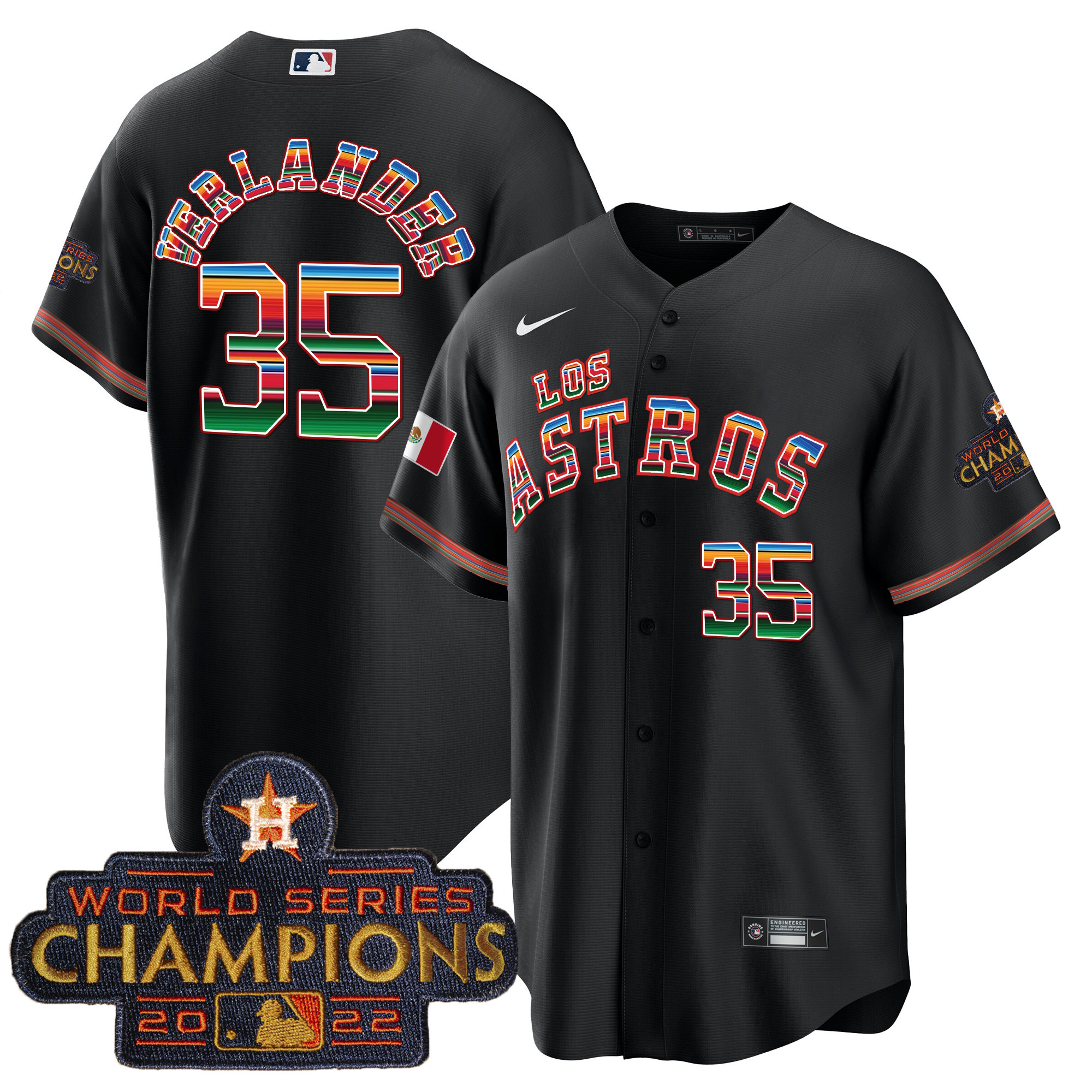 Justin Verlander Men's Houston Astros Los Houston Astros Mexico Black Jersey - All Stitched