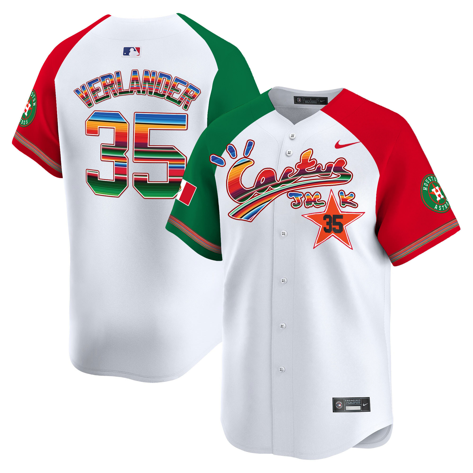 Justin Verlander Men's Houston Astros Mexico Cactus Jack Vapor Premier Limited Alternate Jersey - All Stitched