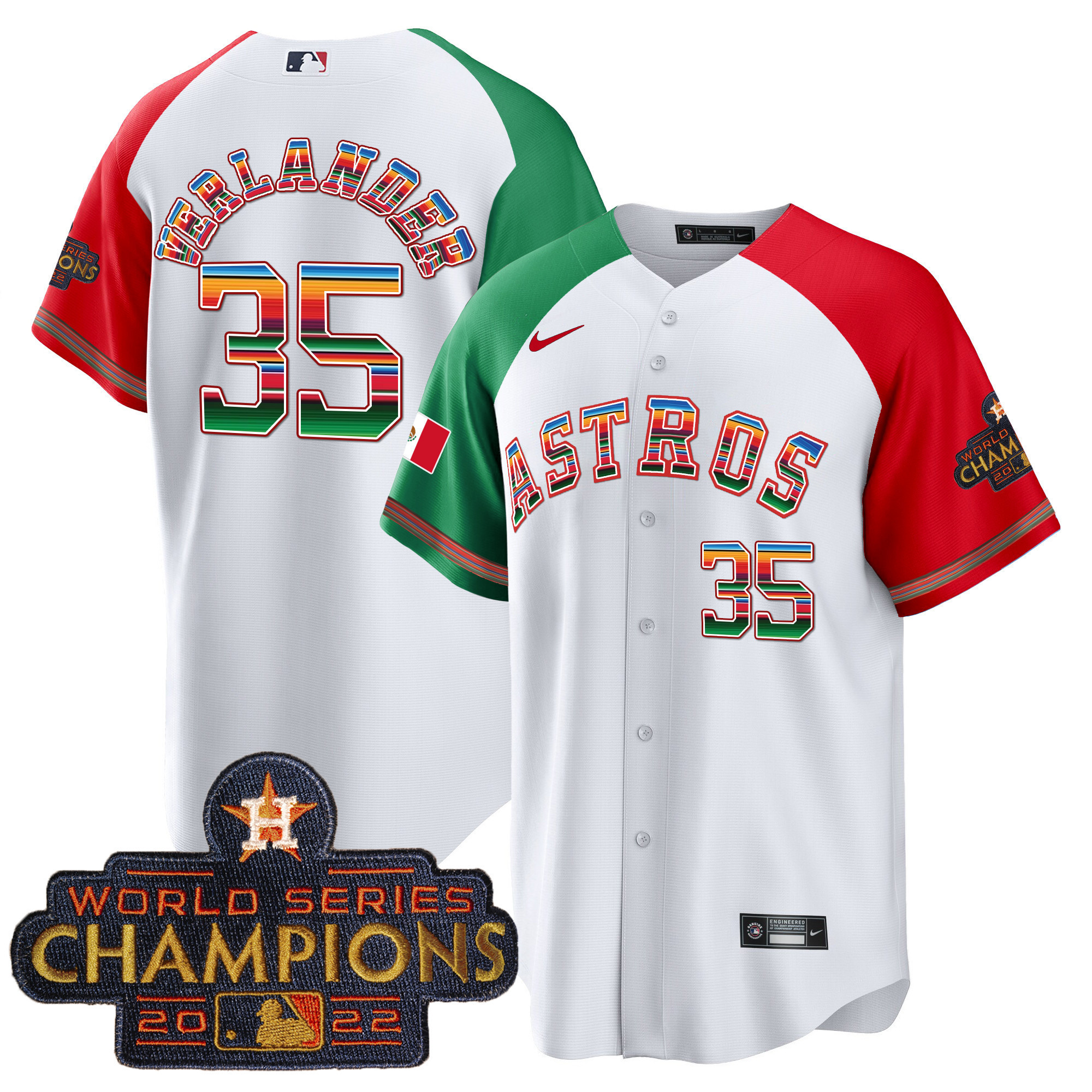 Justin Verlander Men's Houston Astros Mexico Hispanic Heritage Alternate Jersey - All Stitched