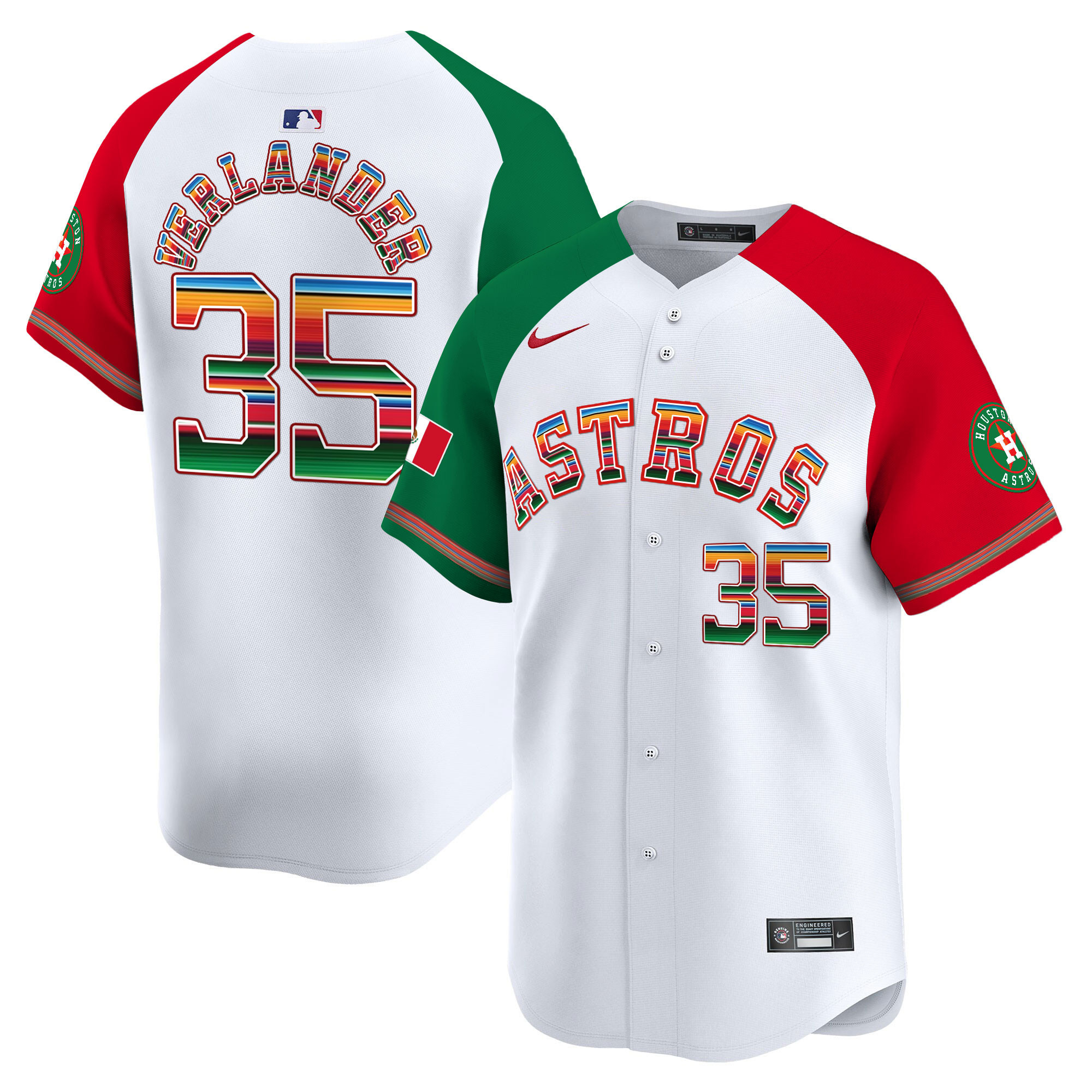 Justin Verlander Men's Houston Astros Mexico Vapor Premier Limited Alternate Jersey - All Stitched
