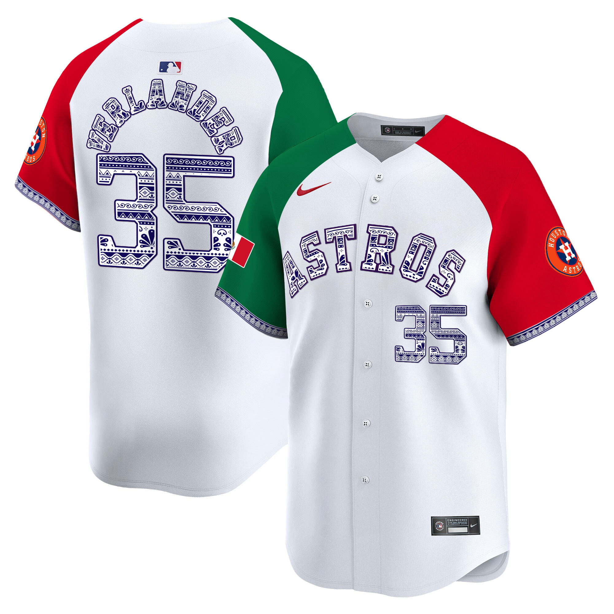 Justin Verlander Men's Houston Astros Mexico Vapor Premier Limited V2 Alternate Jersey - All Stitched