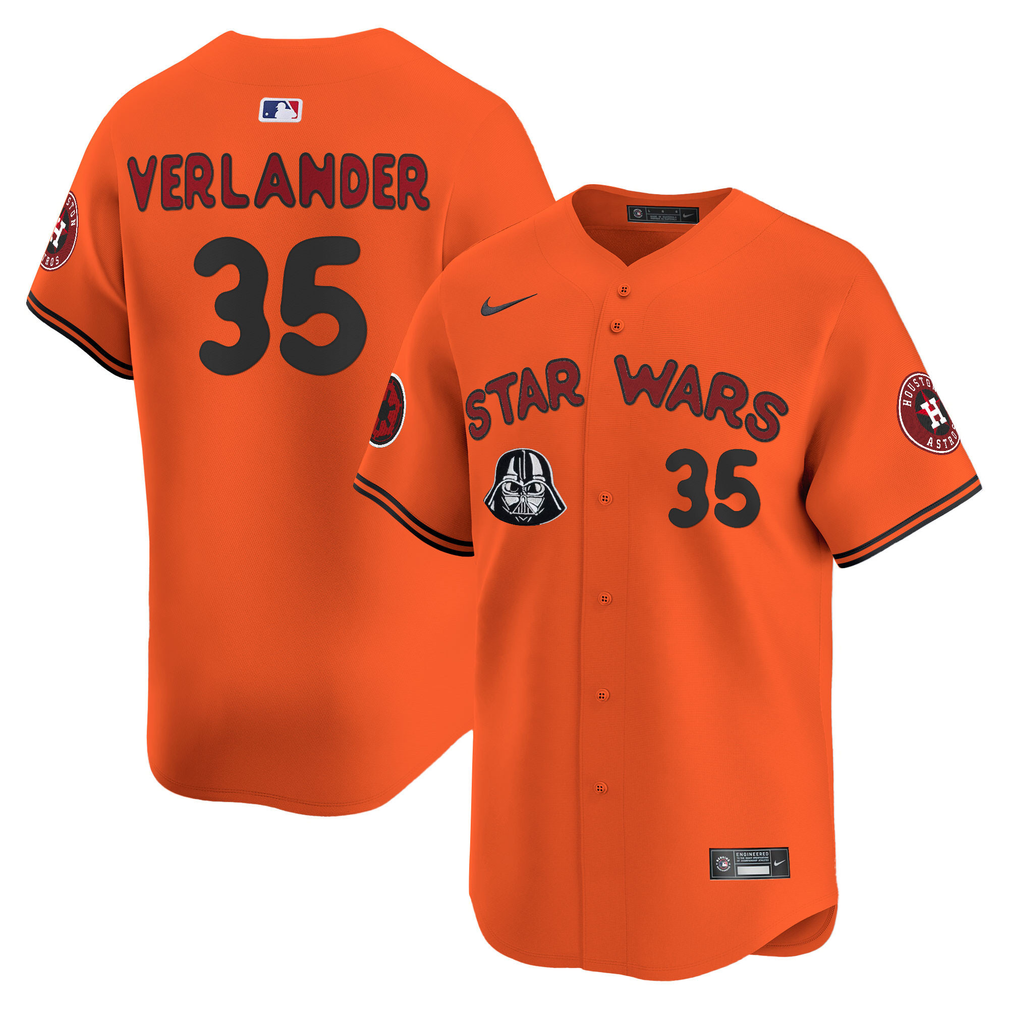Justin Verlander Men's Houston Astros SW Vapor Premier Limited Orange Jersey - All Stitched