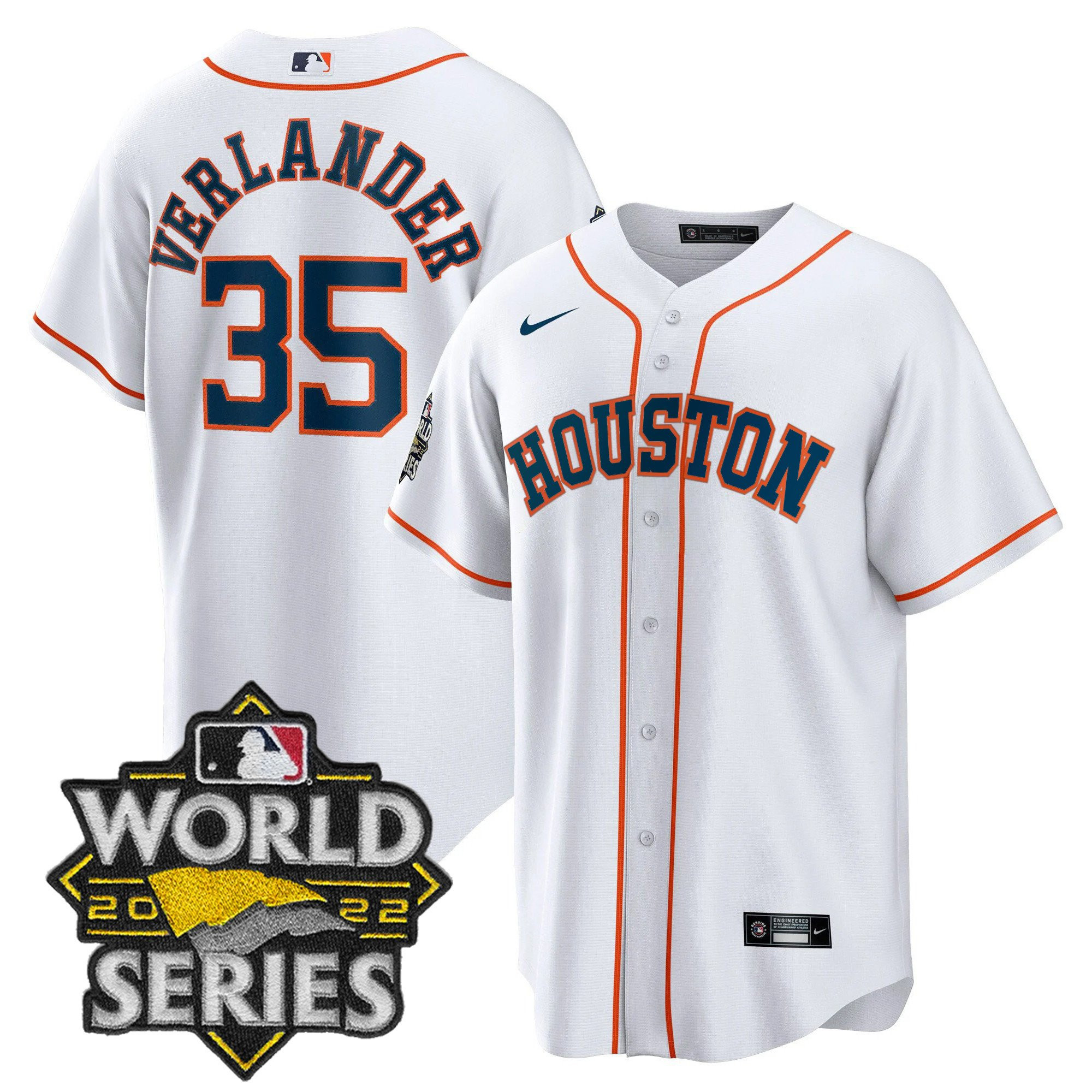 Justin Verlander Men's Houston Astros World Series Limited Cool Home Jersey - All Stitched
